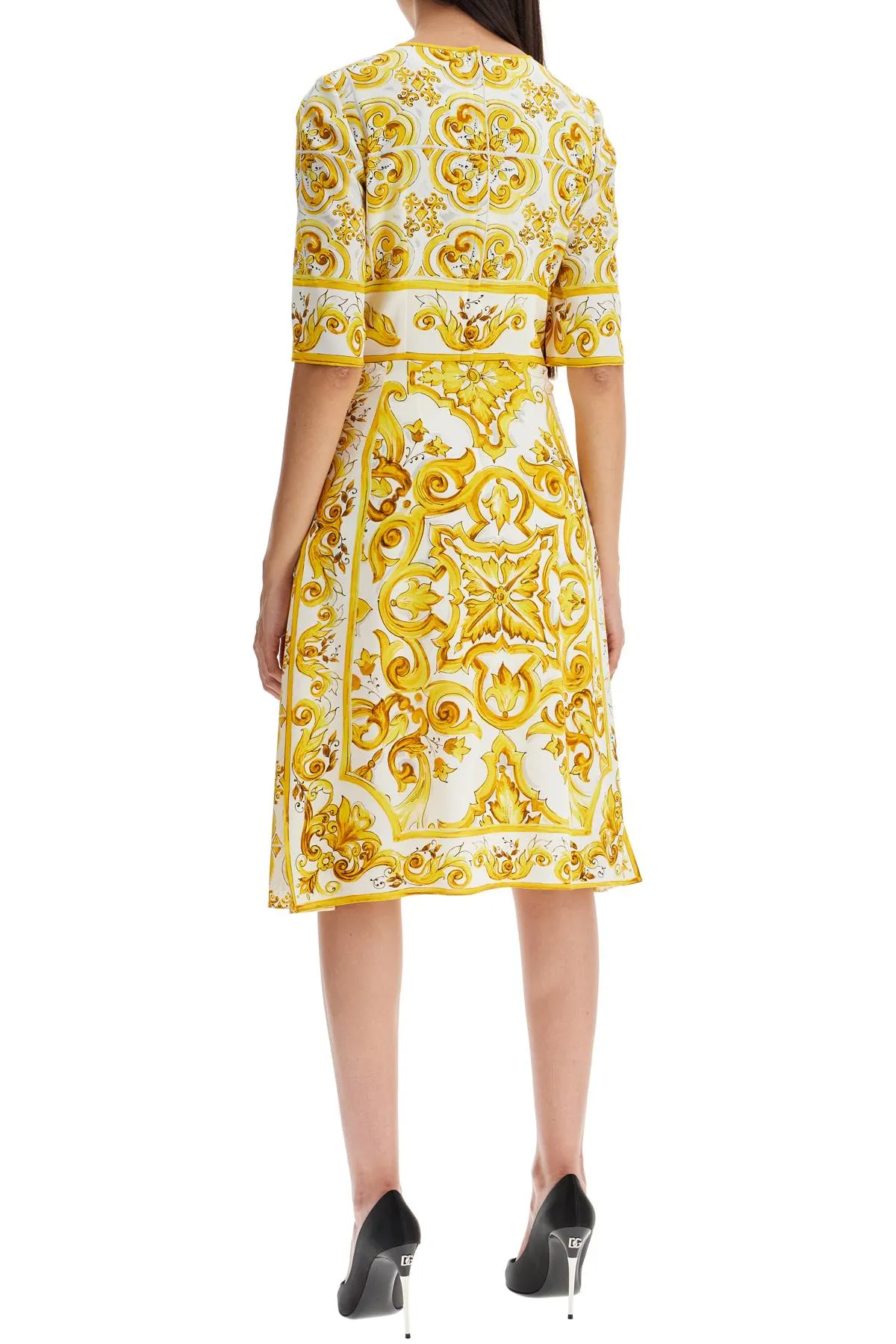 DOLCE & GABBANA 'stretch silk dress with maiolica