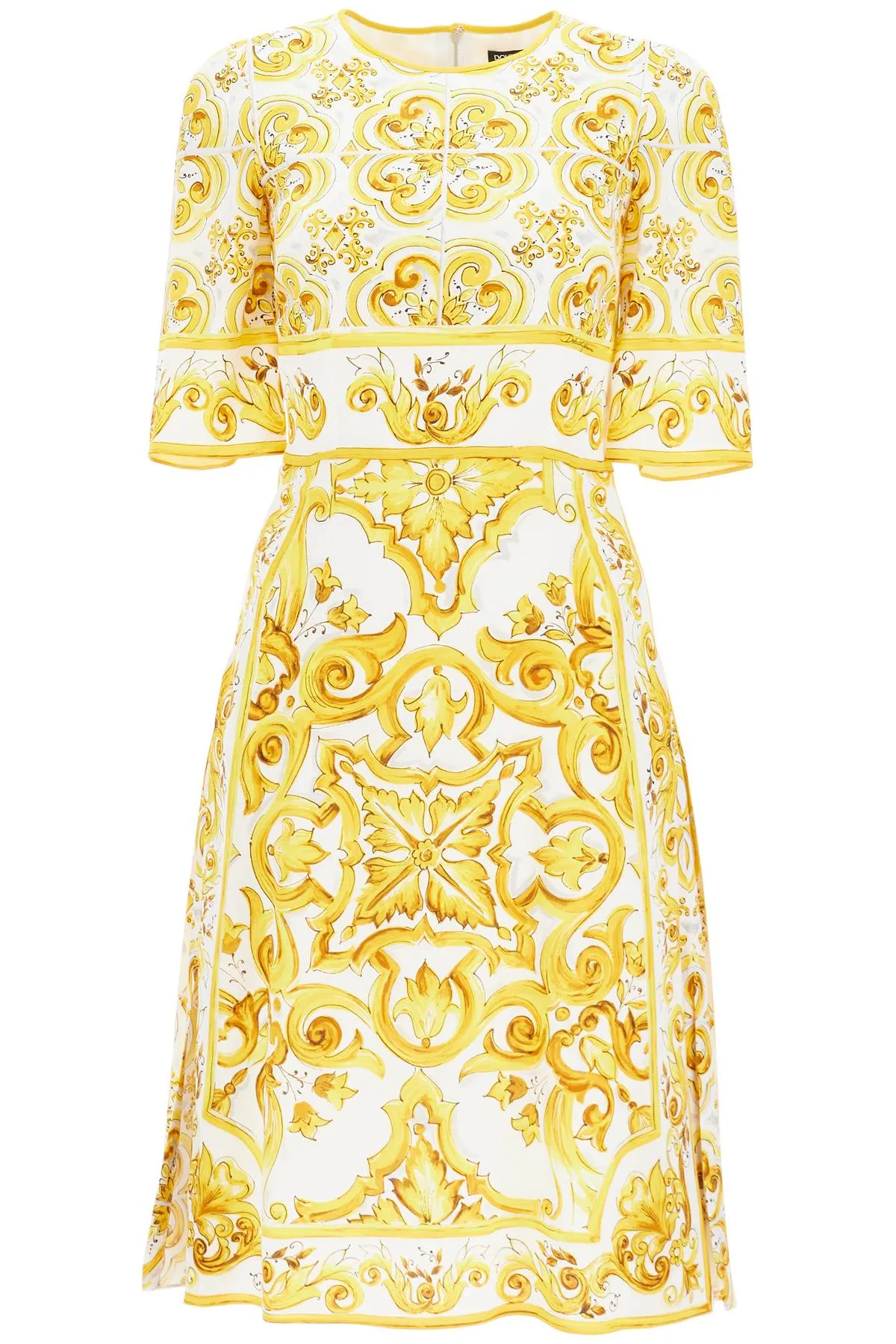 DOLCE & GABBANA 'stretch silk dress with maiolica