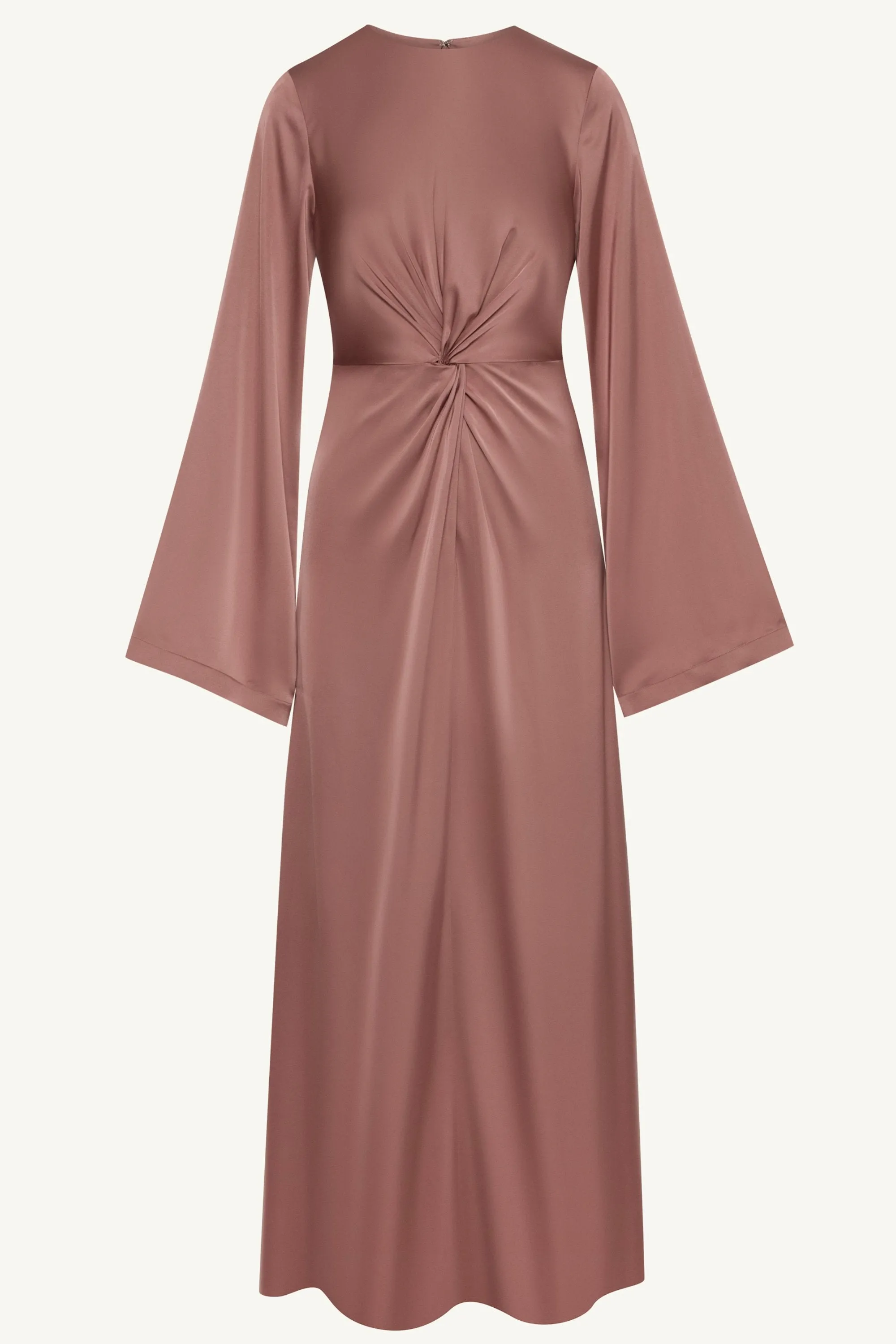 Duha Satin Twist Front Maxi Dress - Dusky Mauve