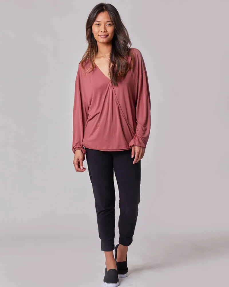 Every Way Long-Sleeve Wrap Blouse