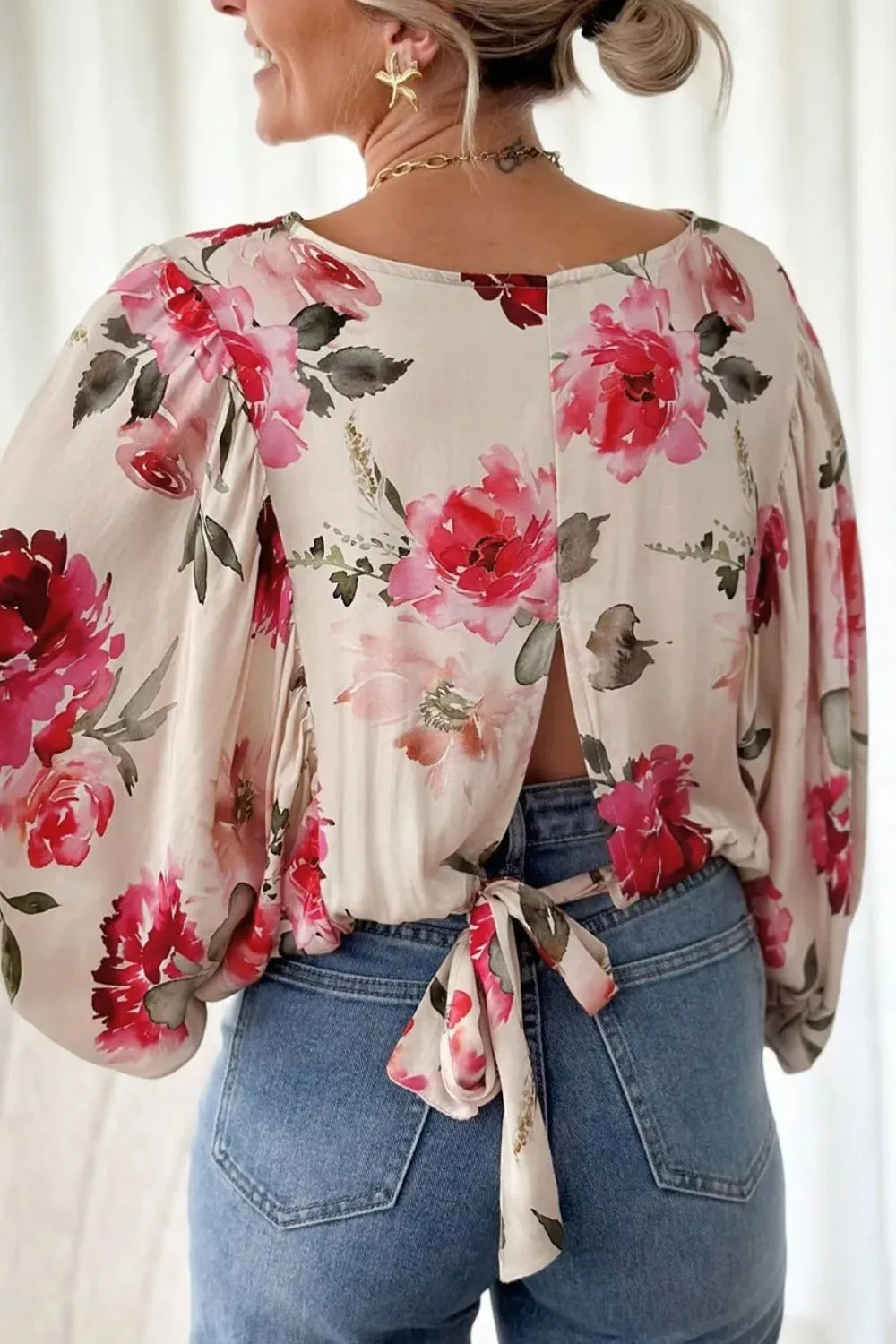 Floral Round Neck Blouse