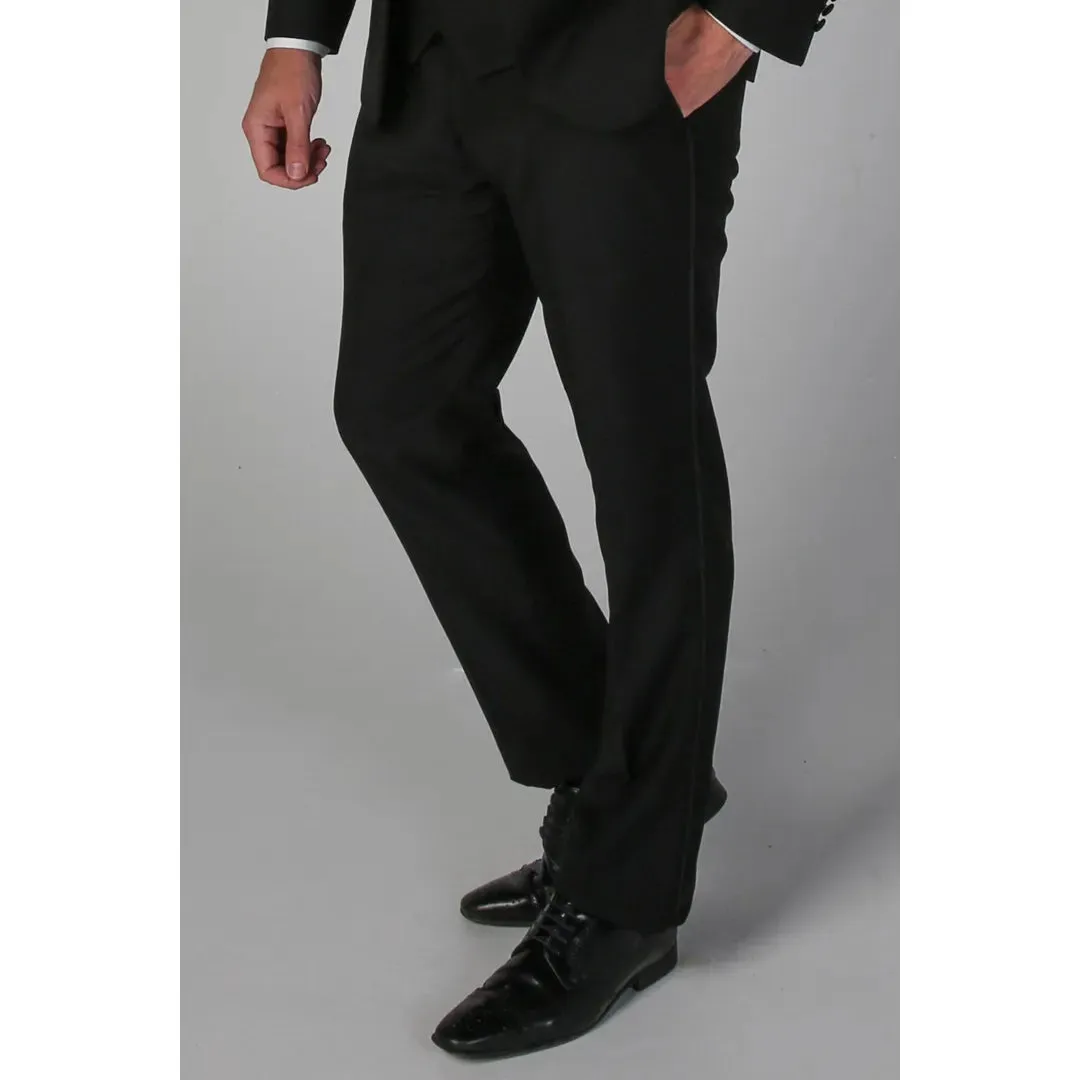 Ford - Men's Black Tuxedo Trousers