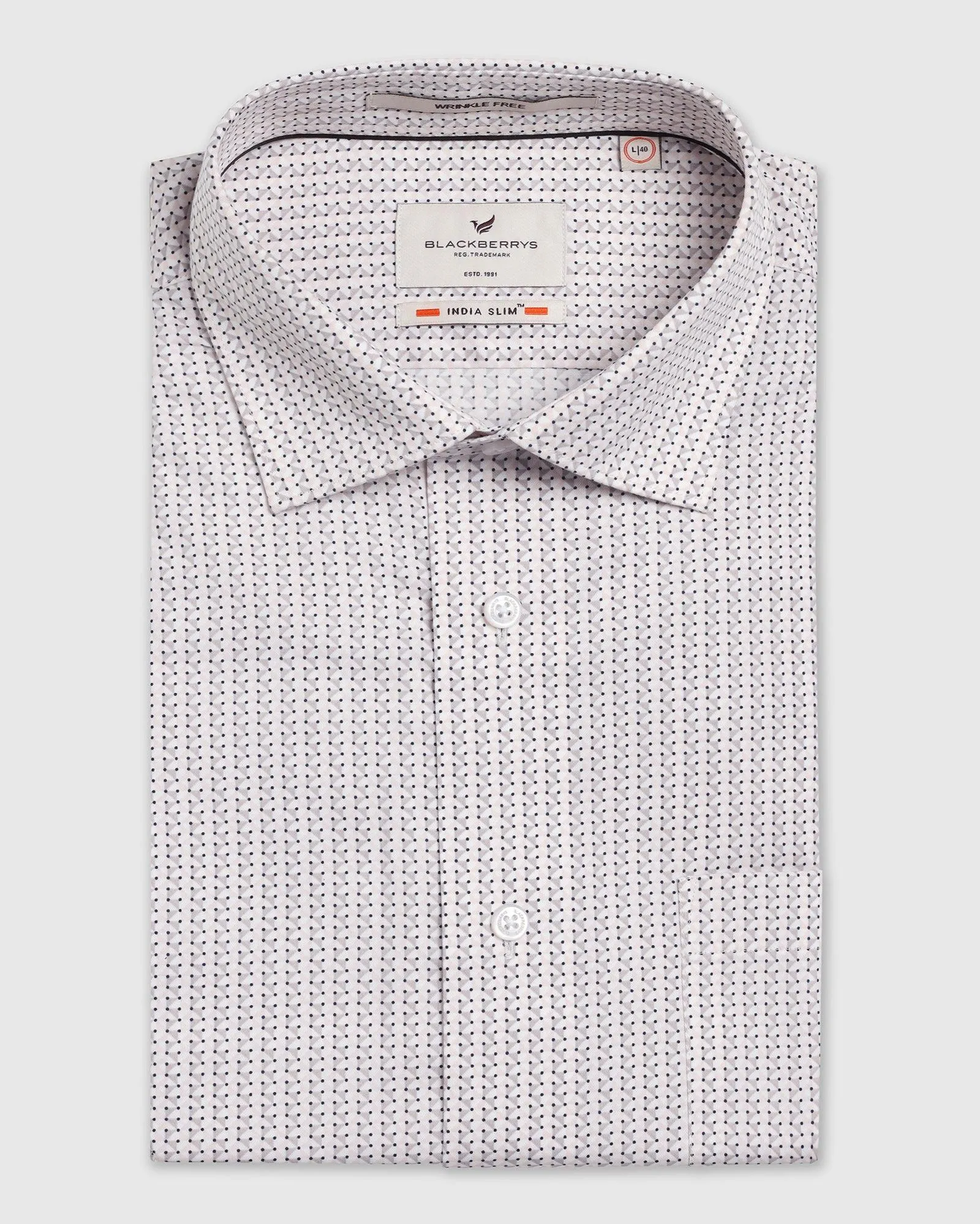 Formal Beige Printed Shirt - Zone