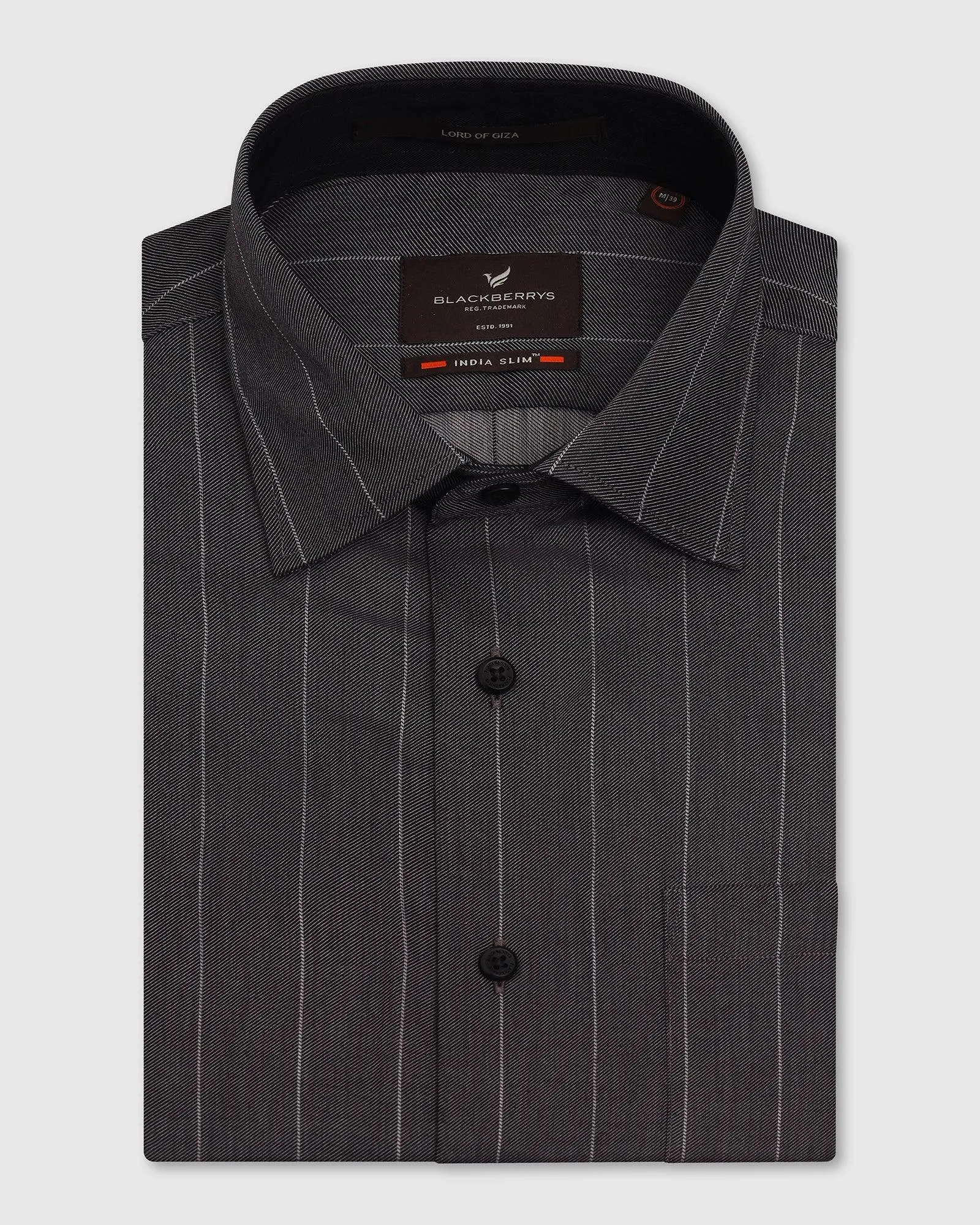 Formal Black Stripe Shirt - Orbit