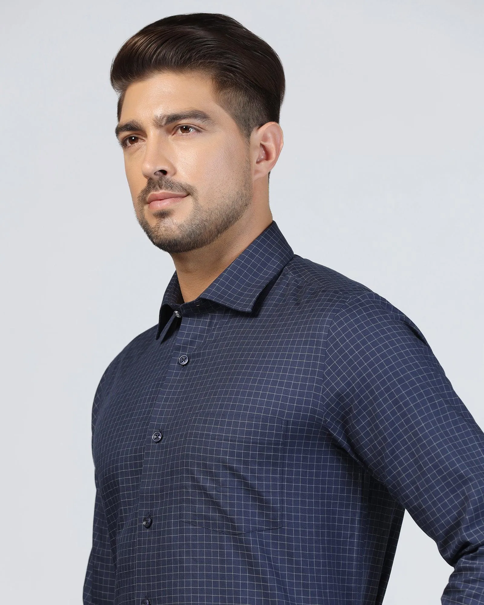 Formal Navy Check Shirt - Watson