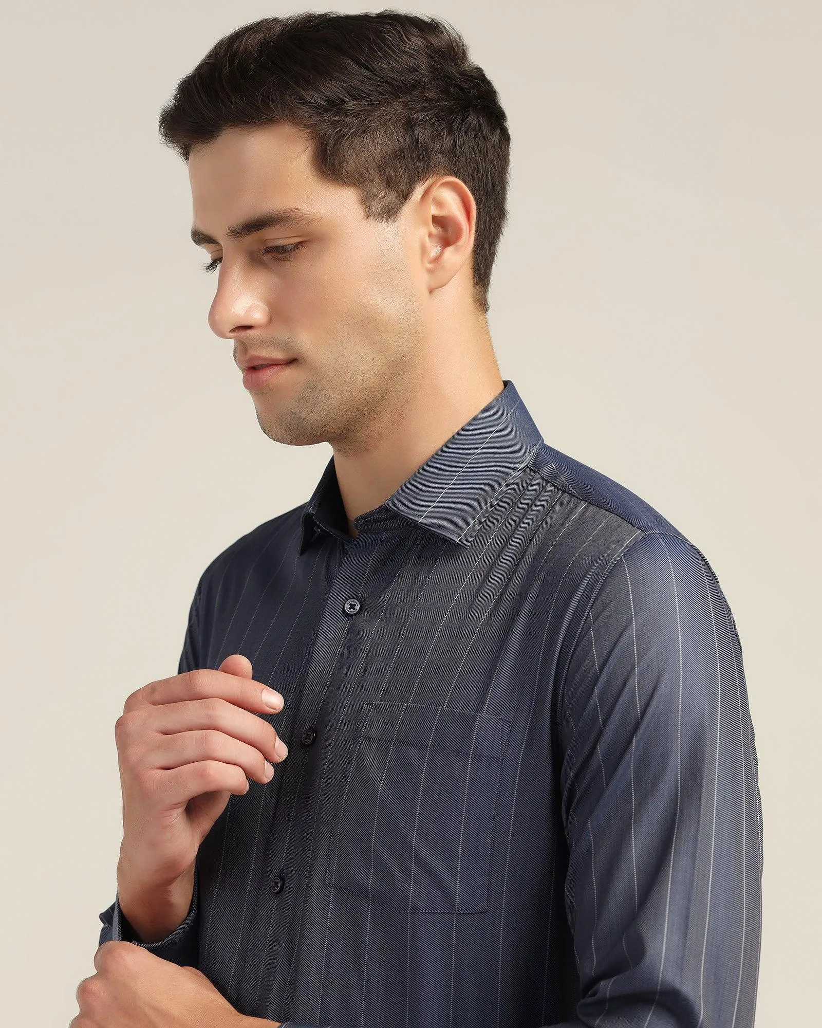 Formal Navy Stripe Shirt - Orbit