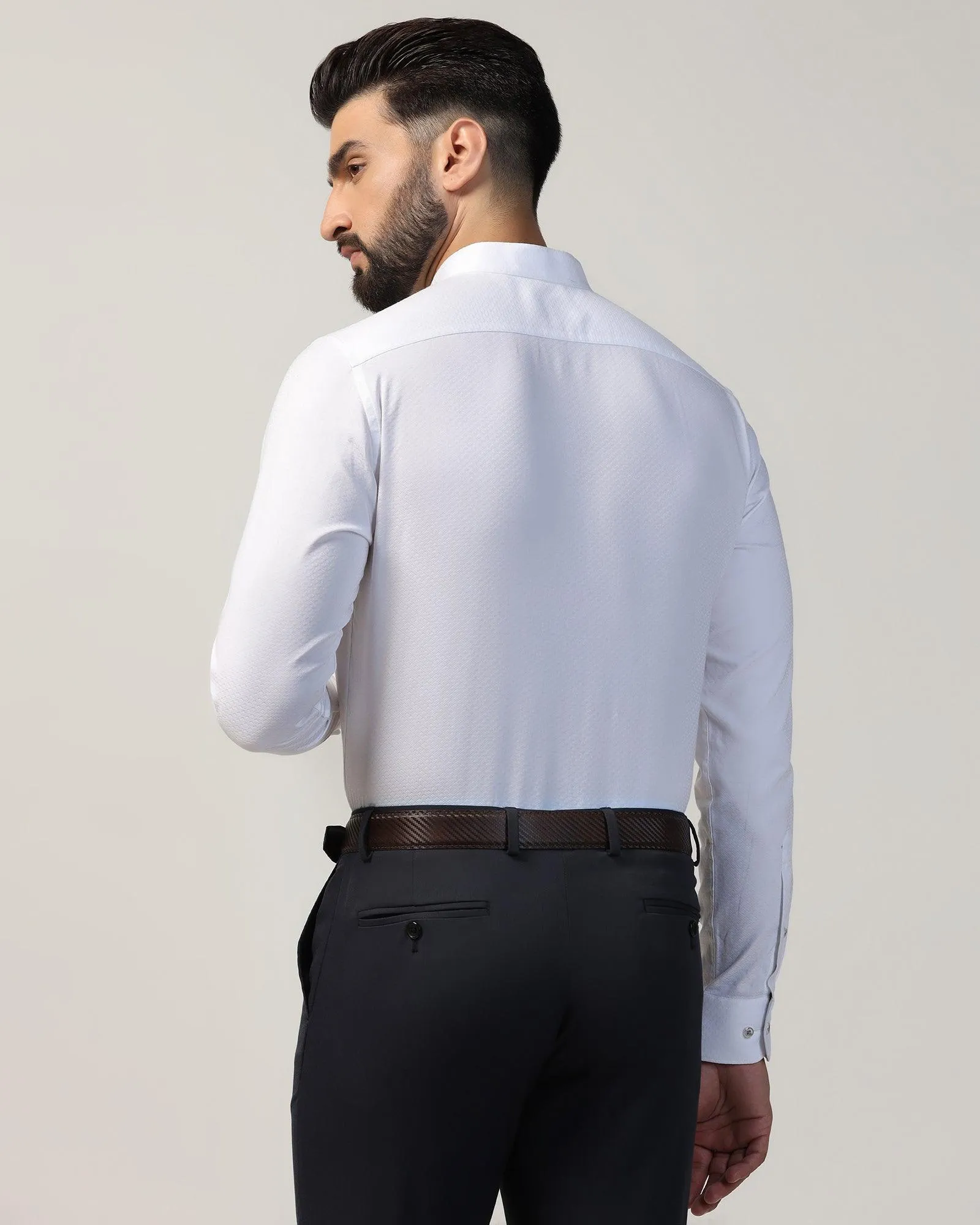 Formal White Textured Shirt - Leon