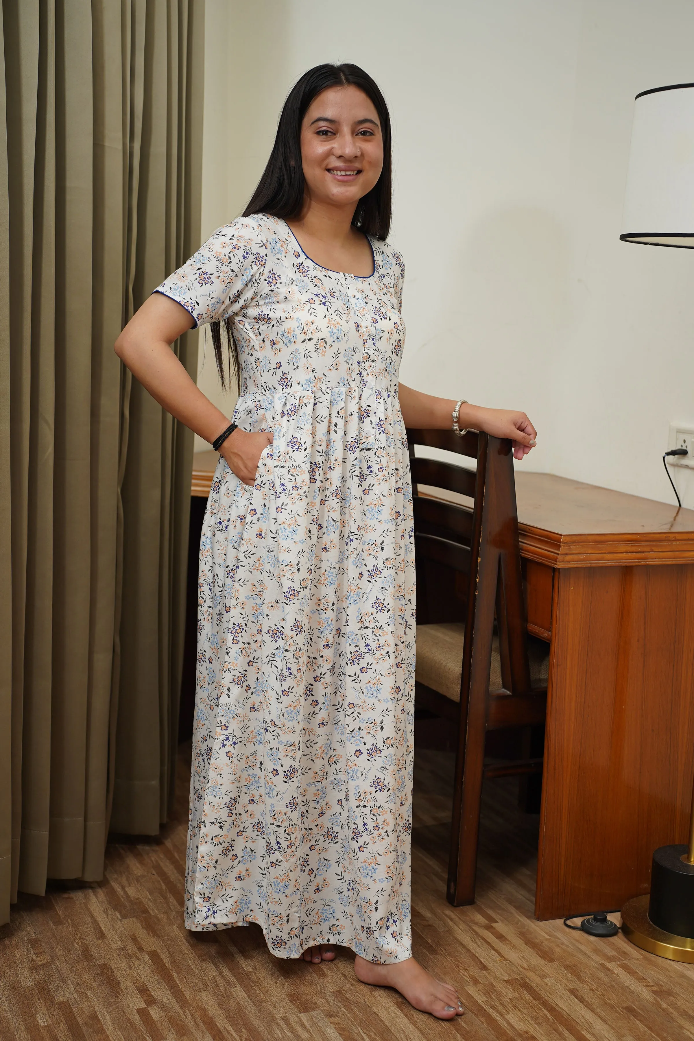 Frost White Rayon Night Gown