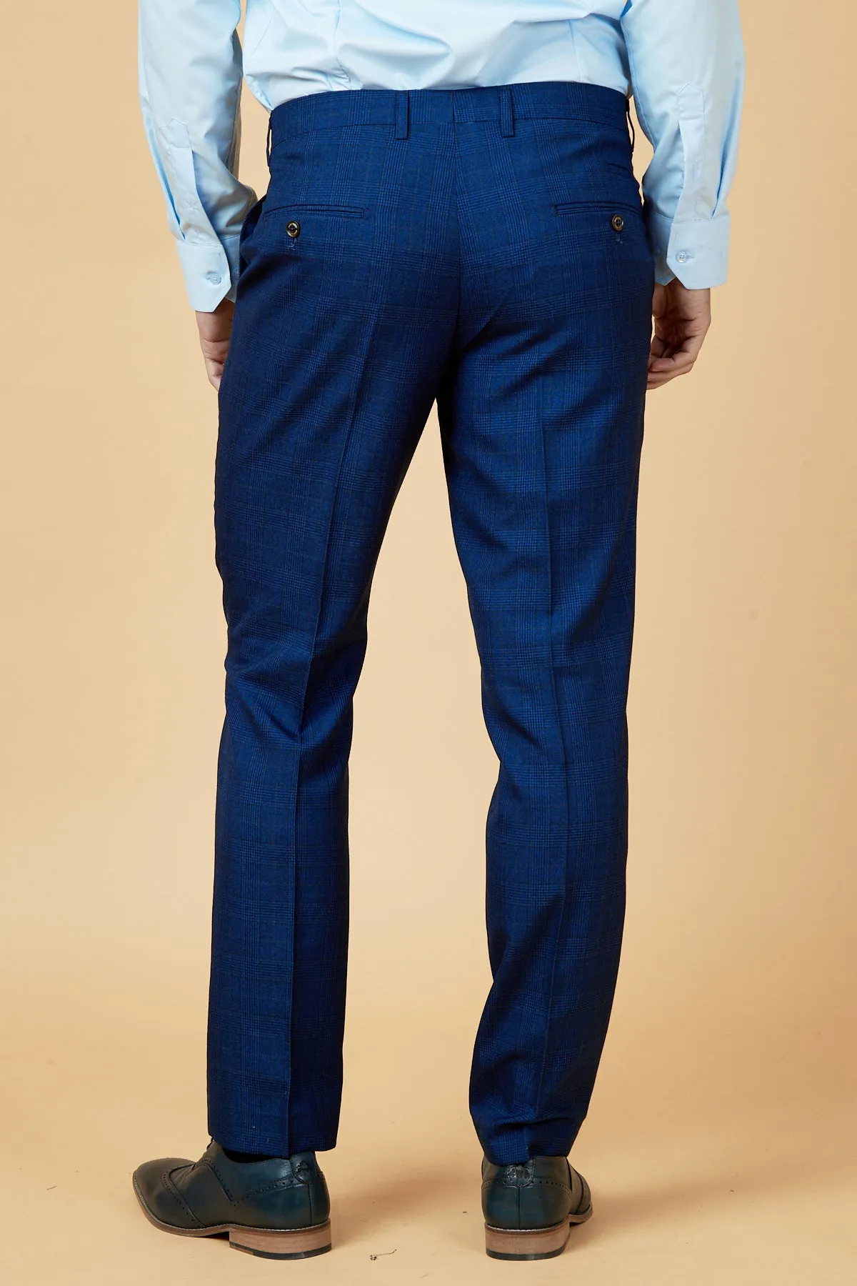 GEORGE - Royal Blue Check Three Piece Suit