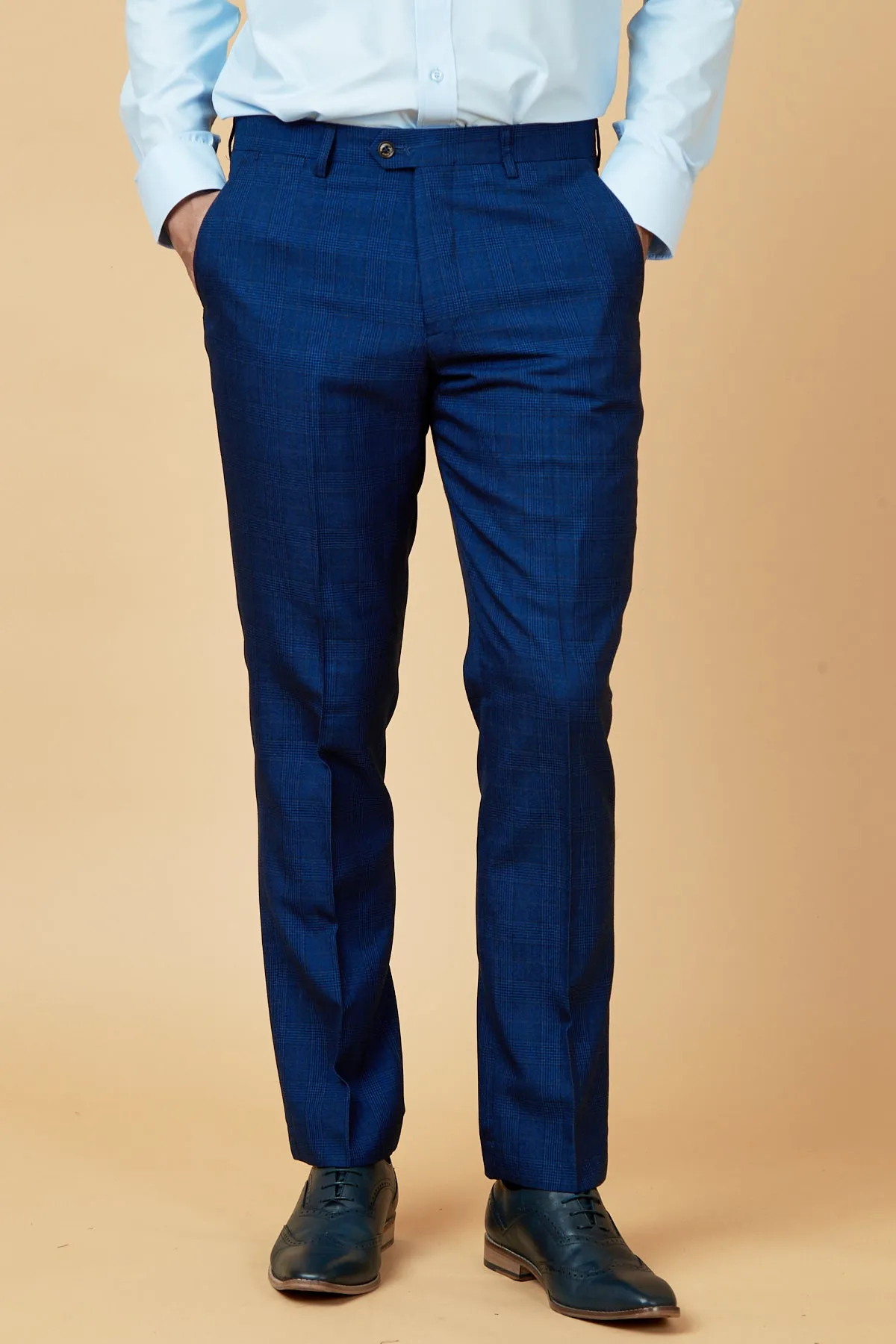 GEORGE - Royal Blue Check Three Piece Suit