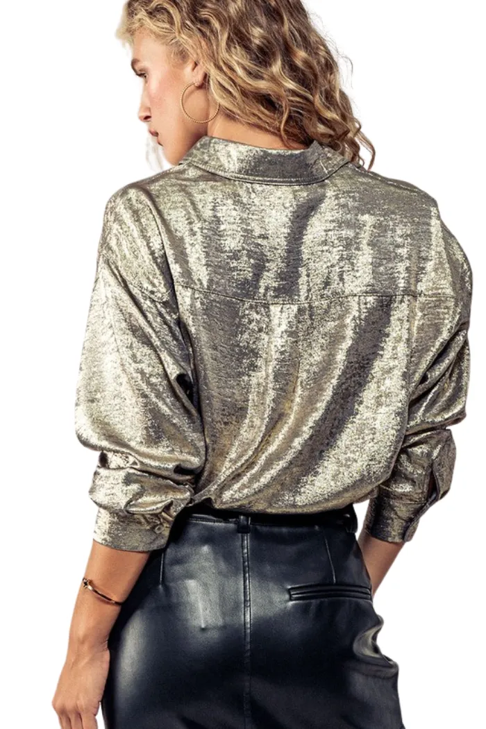 Gold Glimmer Collared Shirt