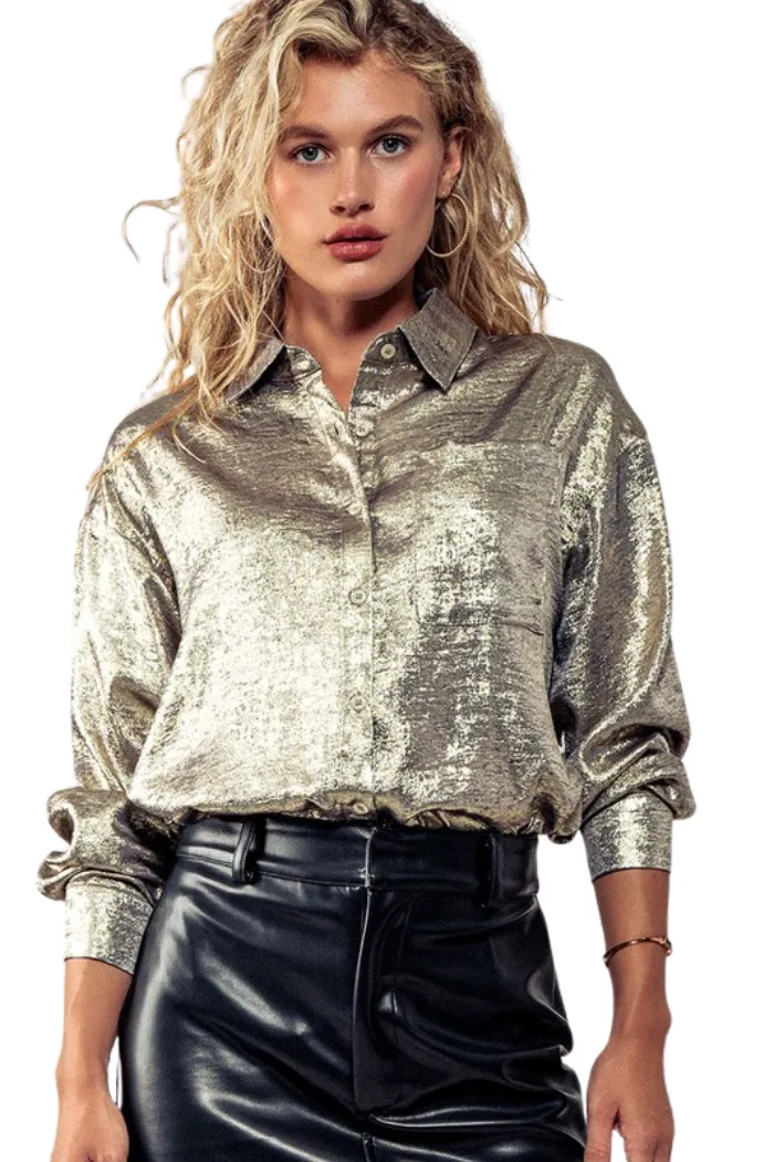 Gold Glimmer Collared Shirt