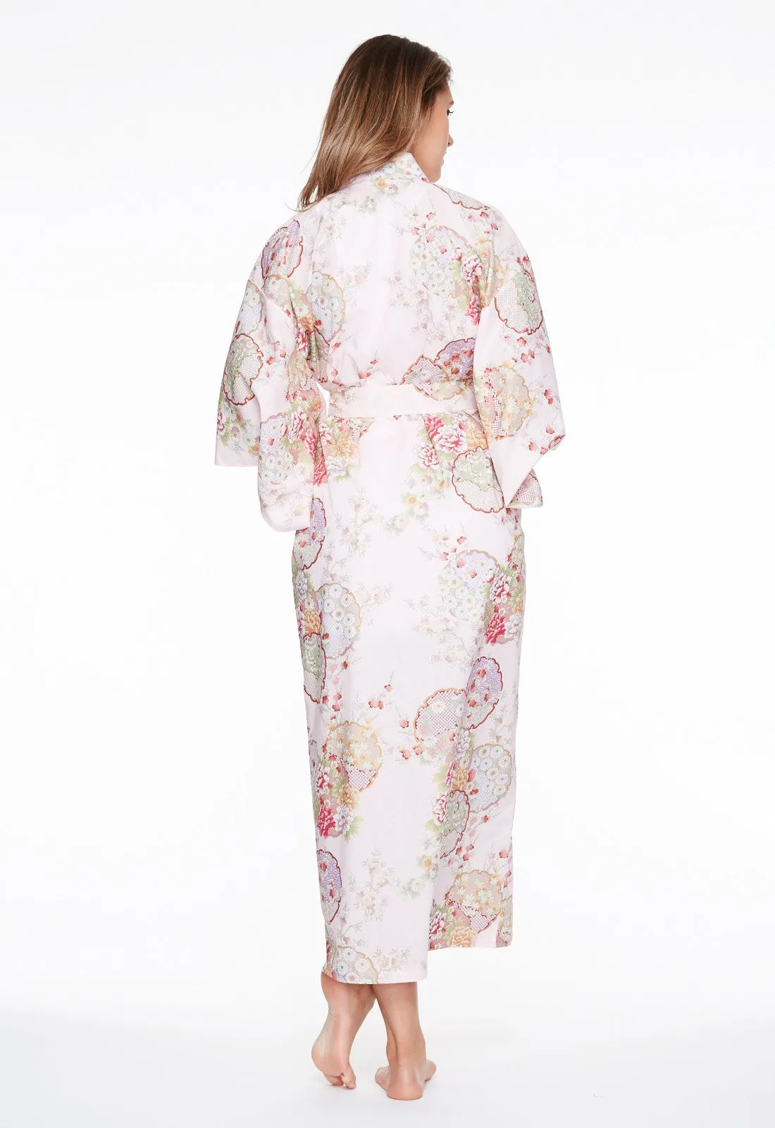 Graceful Circles Cotton Long Kimono