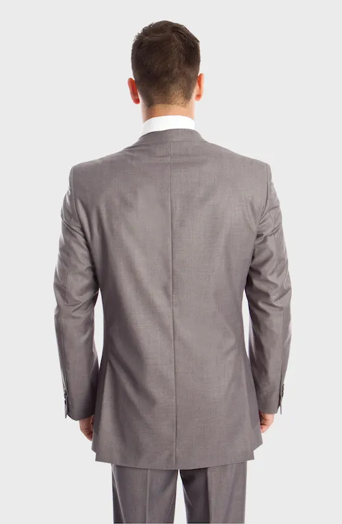 Grey 3 Piece Slim Fit Vested Suit