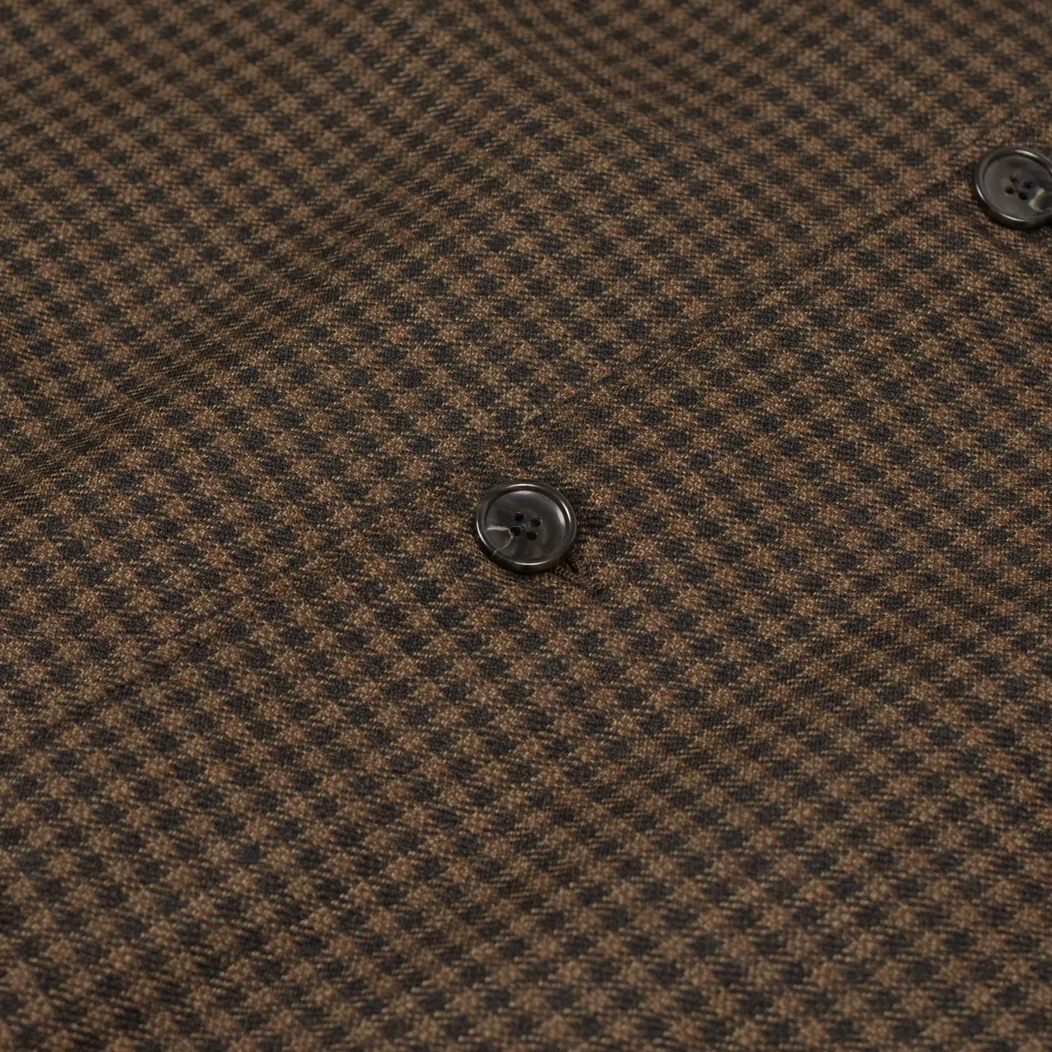 Half Coat in brown guncheck double-cloth twill