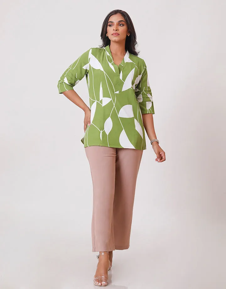 Half Placket Kurtha with Sleeve Pleat