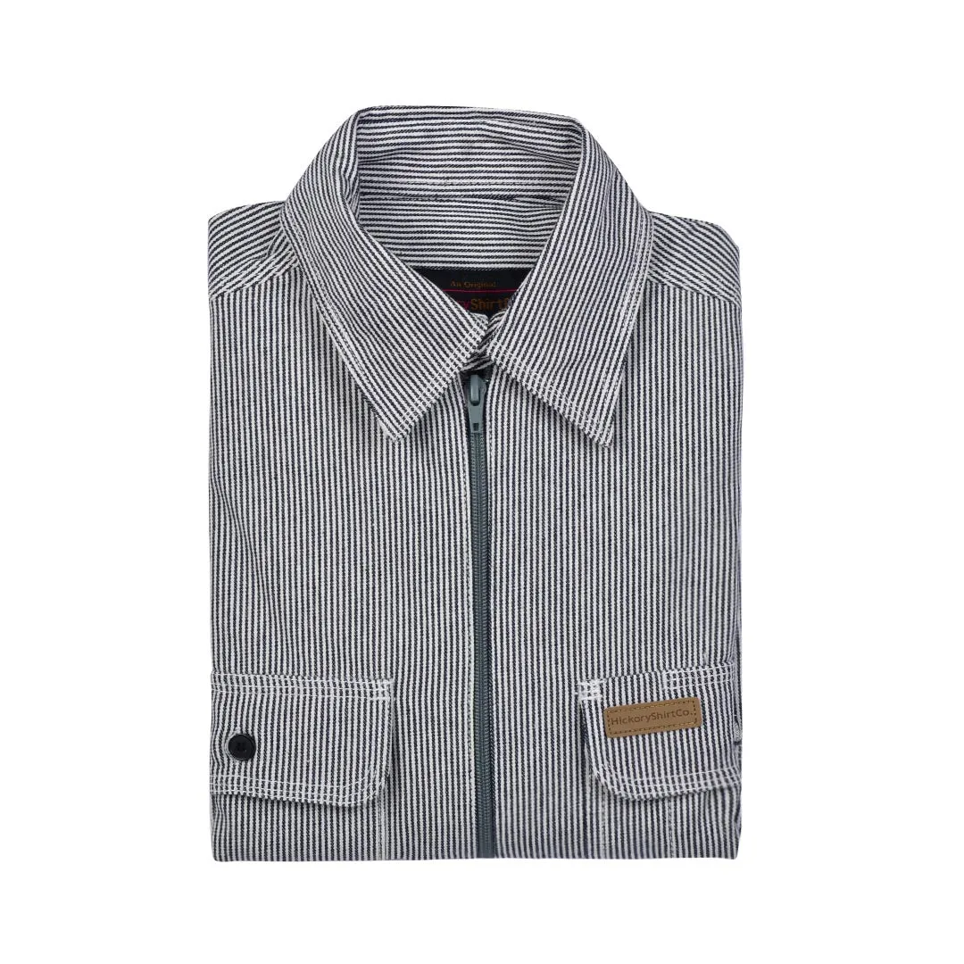 HICKORY RAILROAD STRIPE ZIP SHIRT- MEN’S