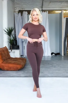 High Waisted Leggings Chocolate