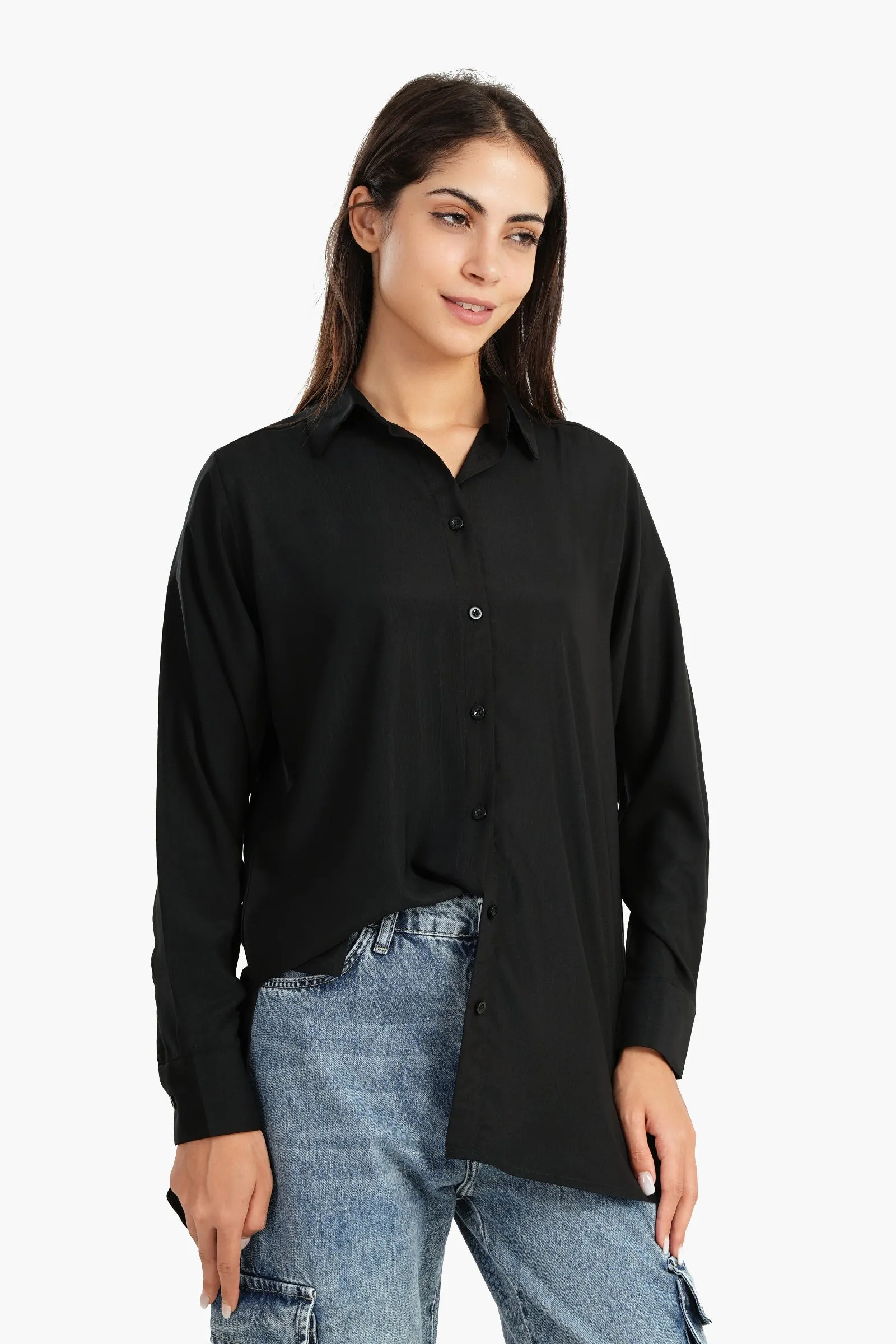 Hip Length Relaxed Fit Shirt