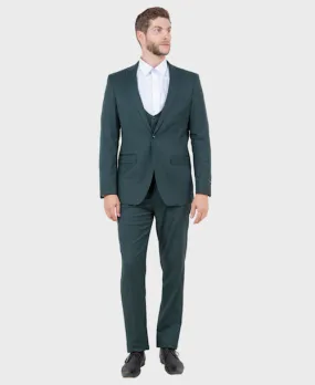 Hunter Green 3 Piece Peak Lapel Suit