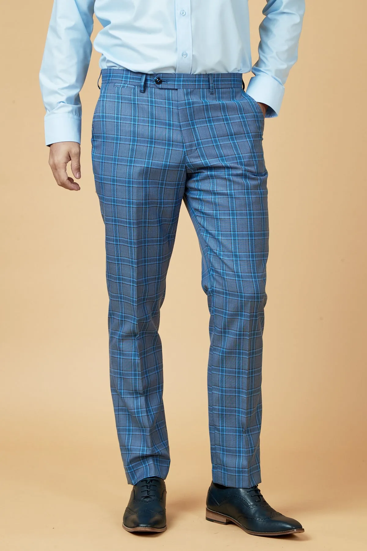 JOSE - Sky Blue Check Three Piece Suit