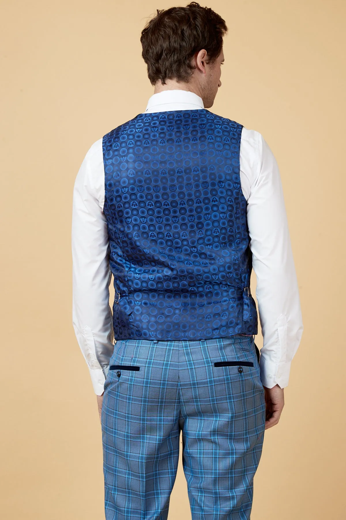 JOSE - Sky Blue Check Three Piece Suit