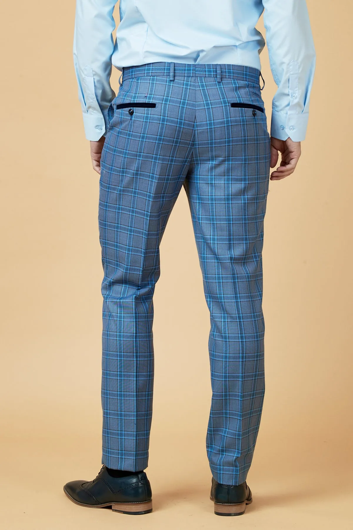 JOSE - Sky Blue Check Three Piece Suit