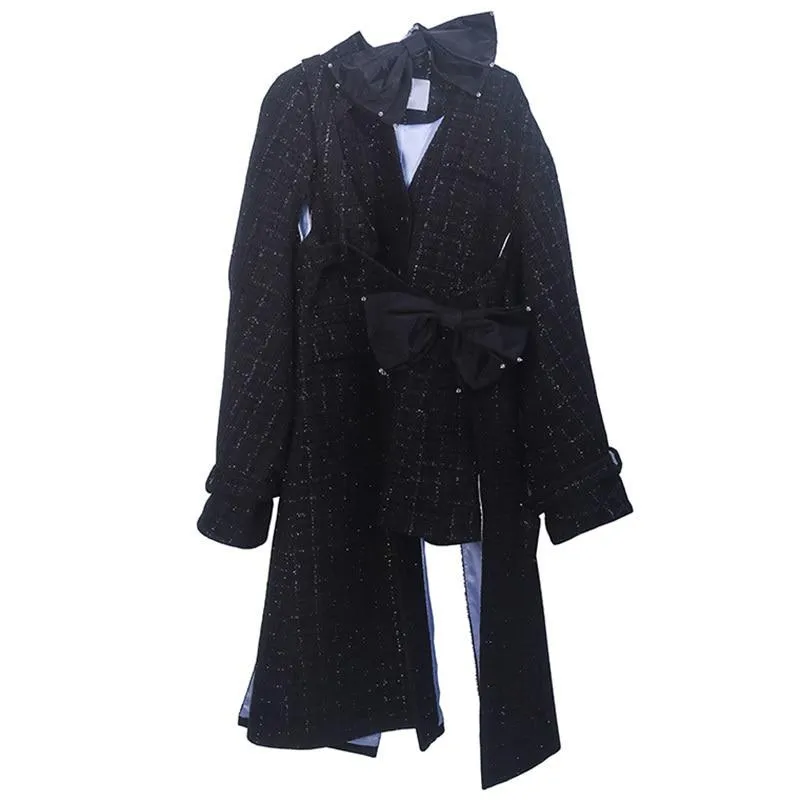 Kaisha Bow Long Sleeve Irregular Jacket