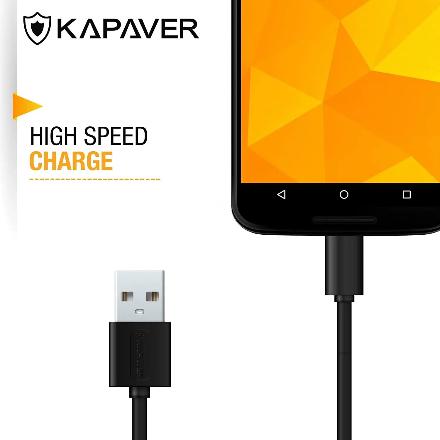 KAPAVER Micro USB Cable For Charging & Sync Data to Android Smartphones 1 meter (10 Pack)