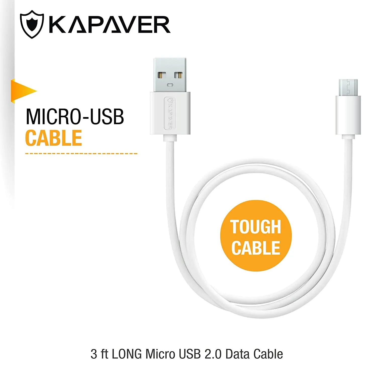 KAPAVER Micro USB Cable For Charging & Sync Data to Android Smartphones 1 meter (10 Pack)