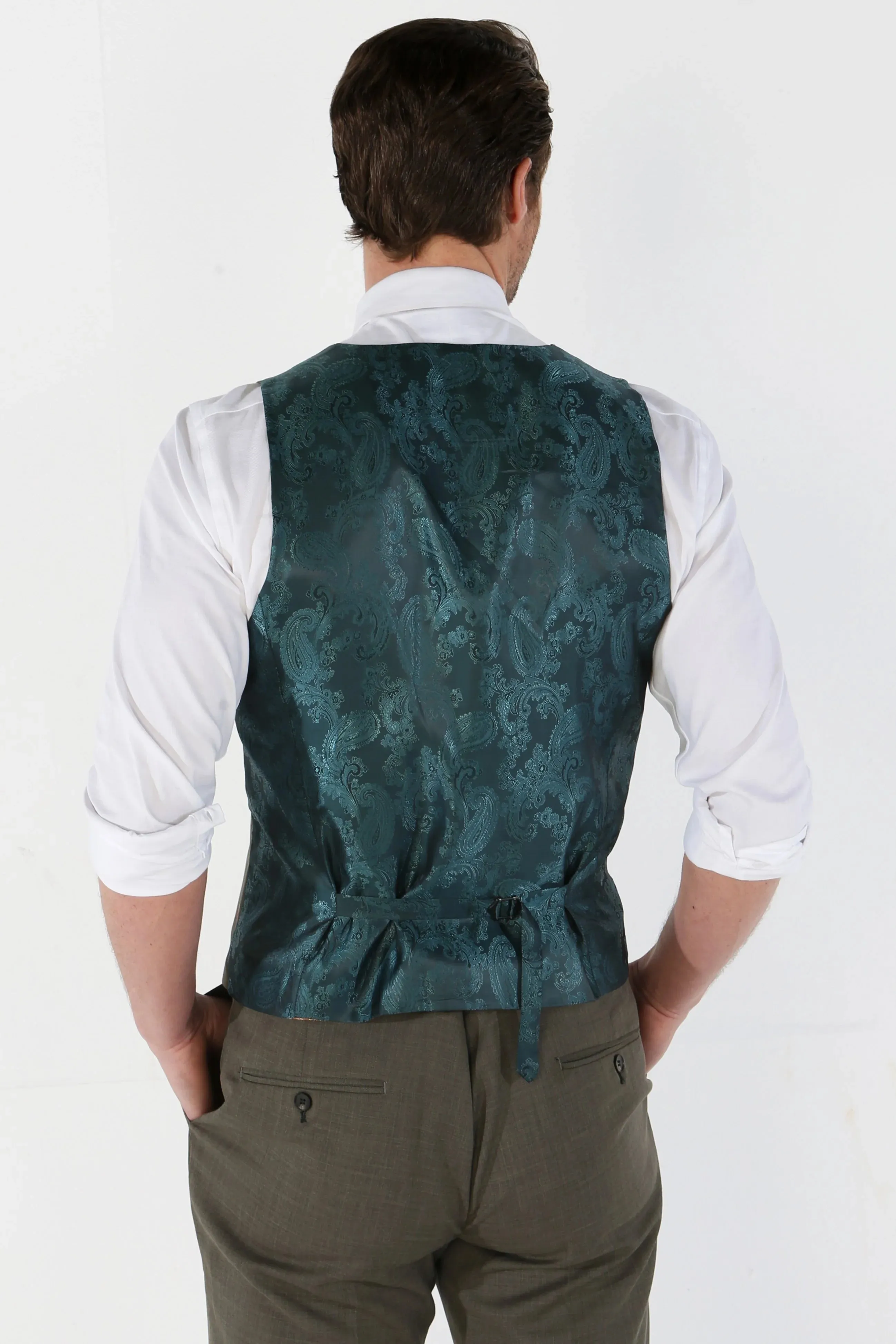 Kurt - Men's Sage Tailored Fit Waistcoat