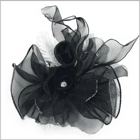 Lapel Flower- Flower2 Black - Prom - wedding - Fashion