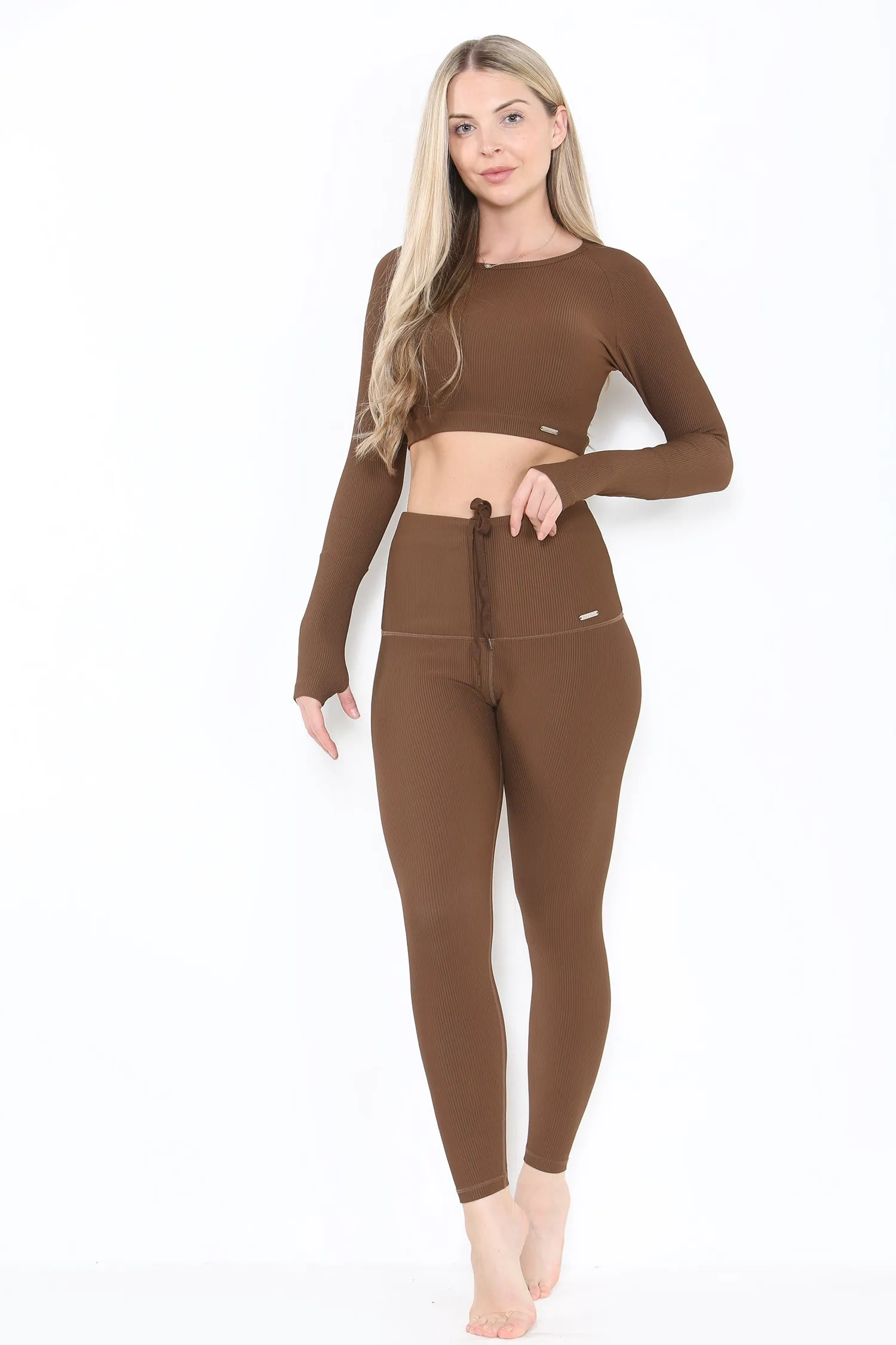 Lifestyle Ribbed Leggings Chestnut