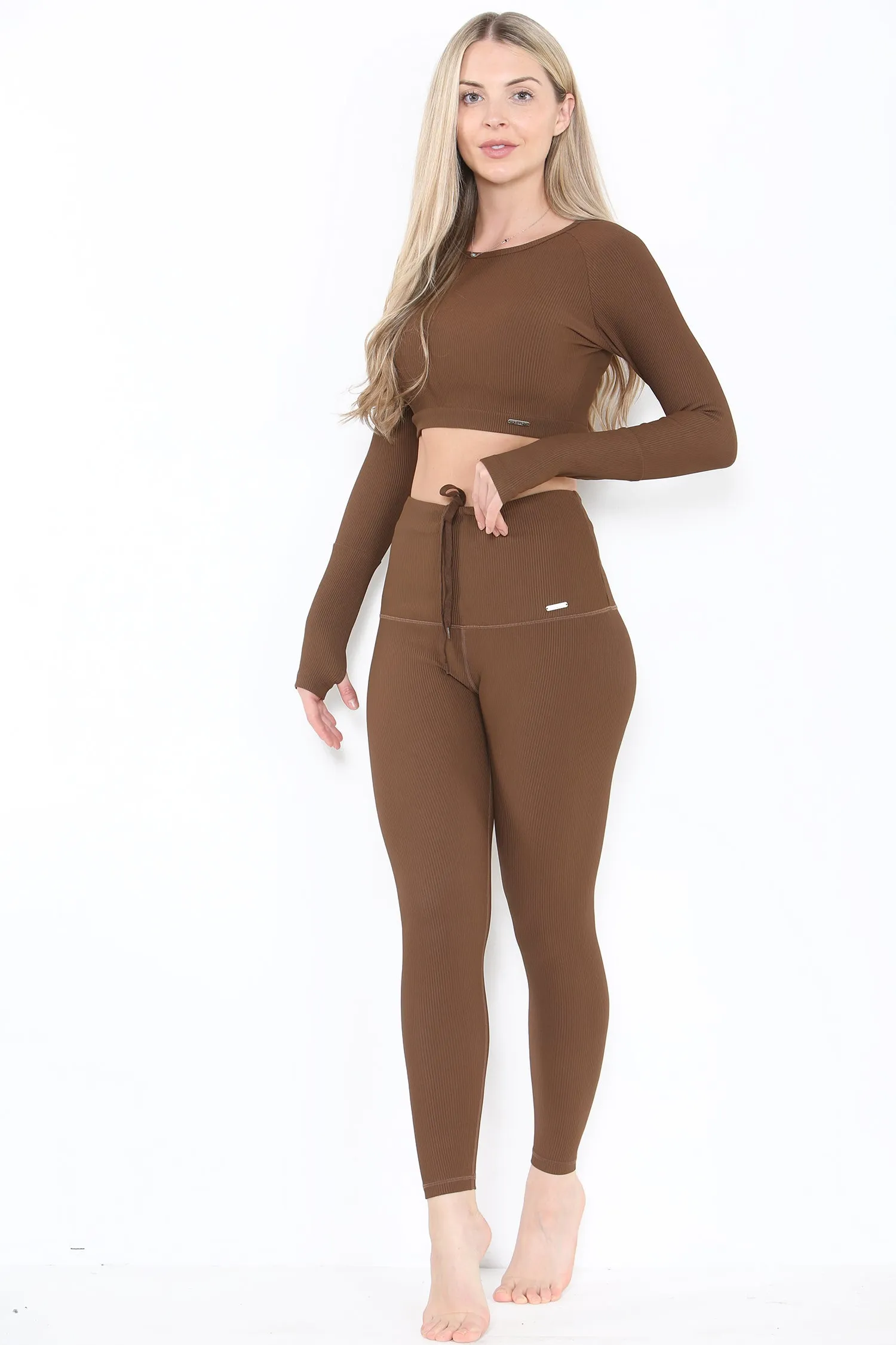 Lifestyle Ribbed Leggings Chestnut