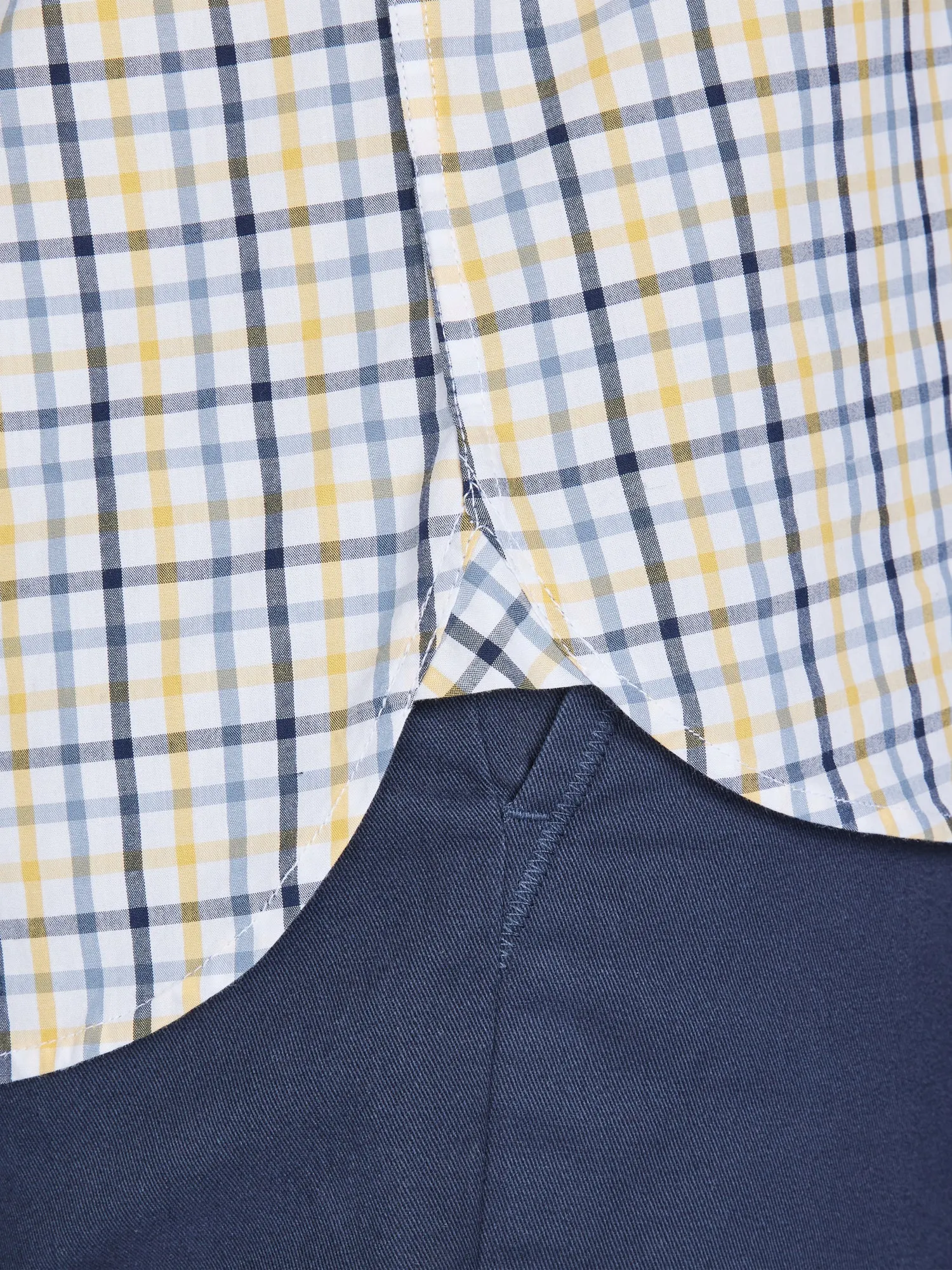 Long Sleeve Micro Gingham Shirt - Yellow