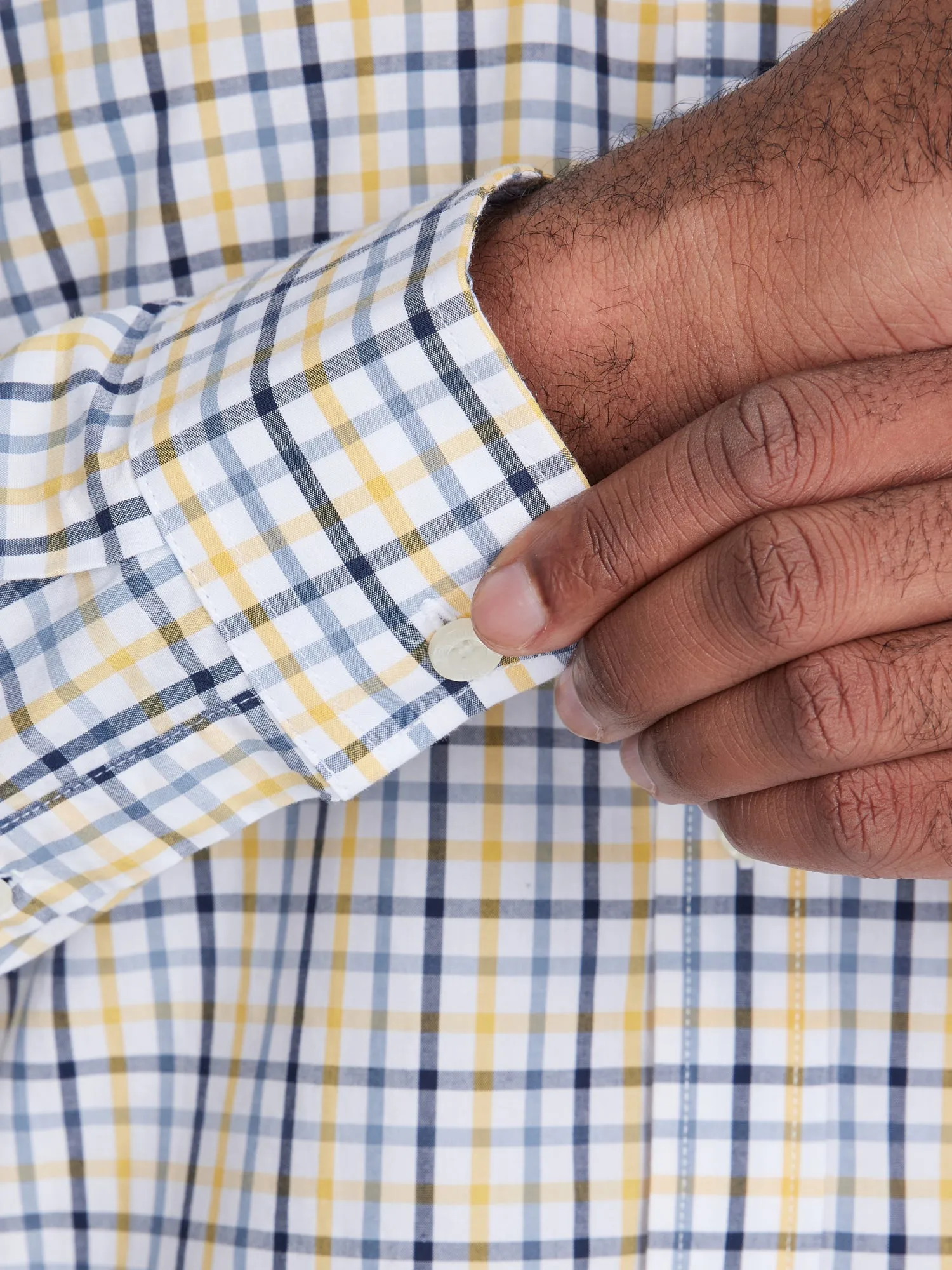 Long Sleeve Micro Gingham Shirt - Yellow