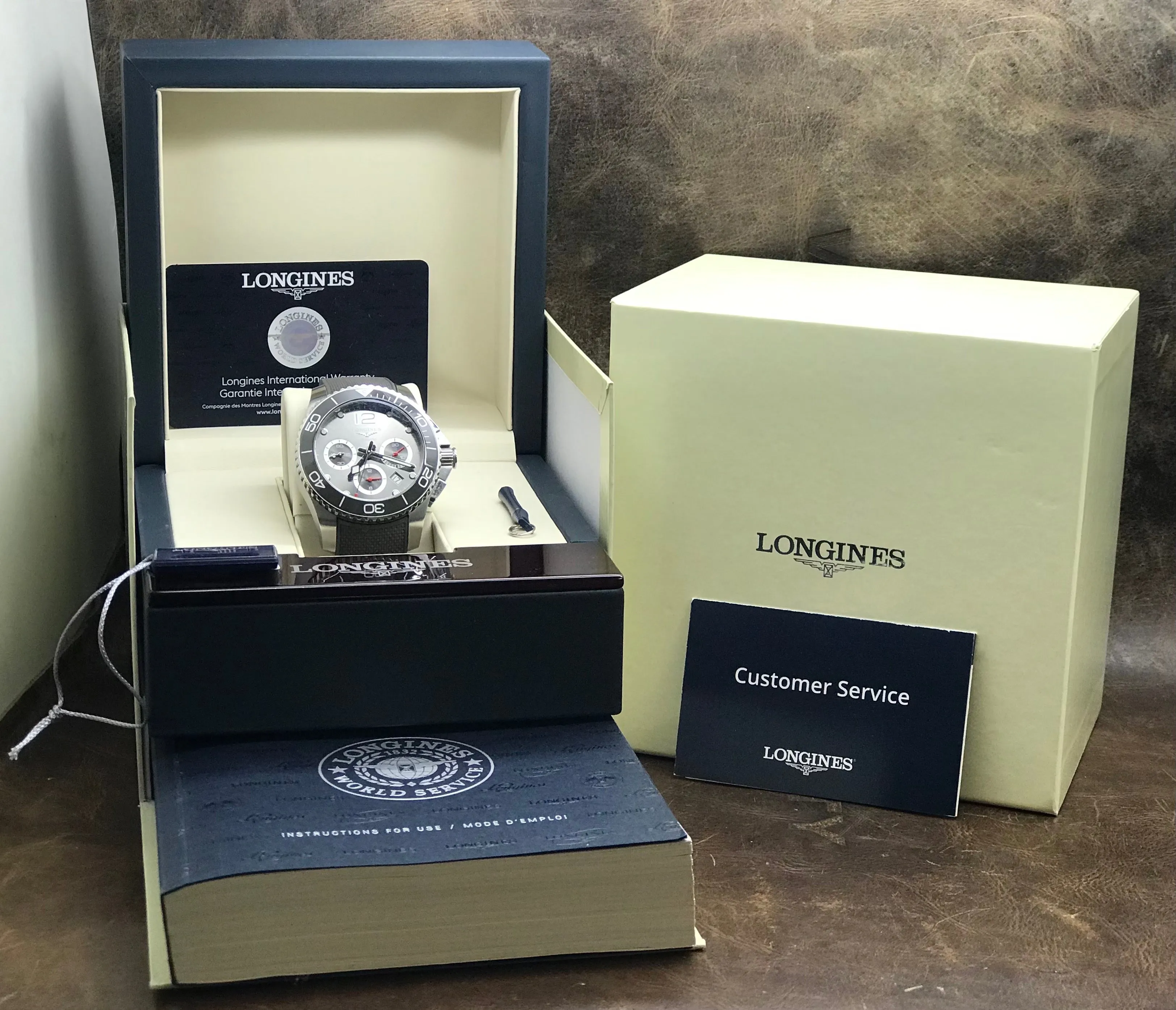 Longines HydroConquest Chronograph  L3.883.4.76.9 Grey Dial Automatic Men's Watch