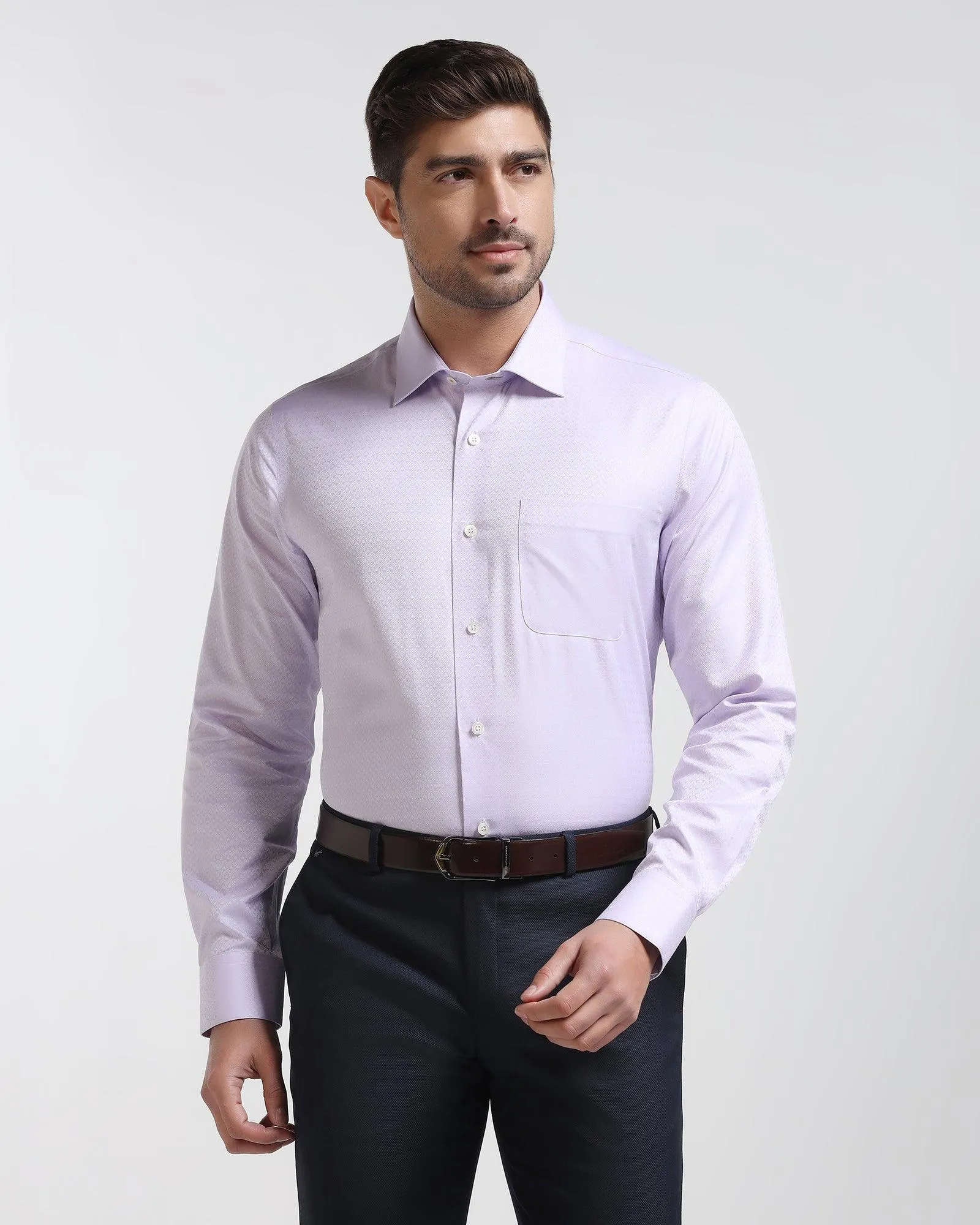 Luxe Formal Lavender Printed Shirt - Advan