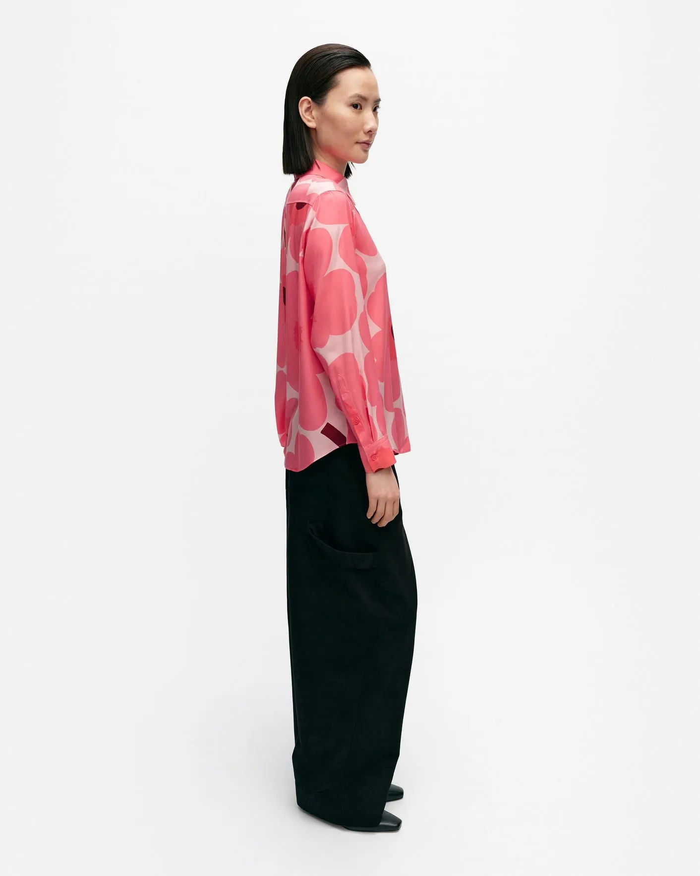 maija unikko silk shirt - pink