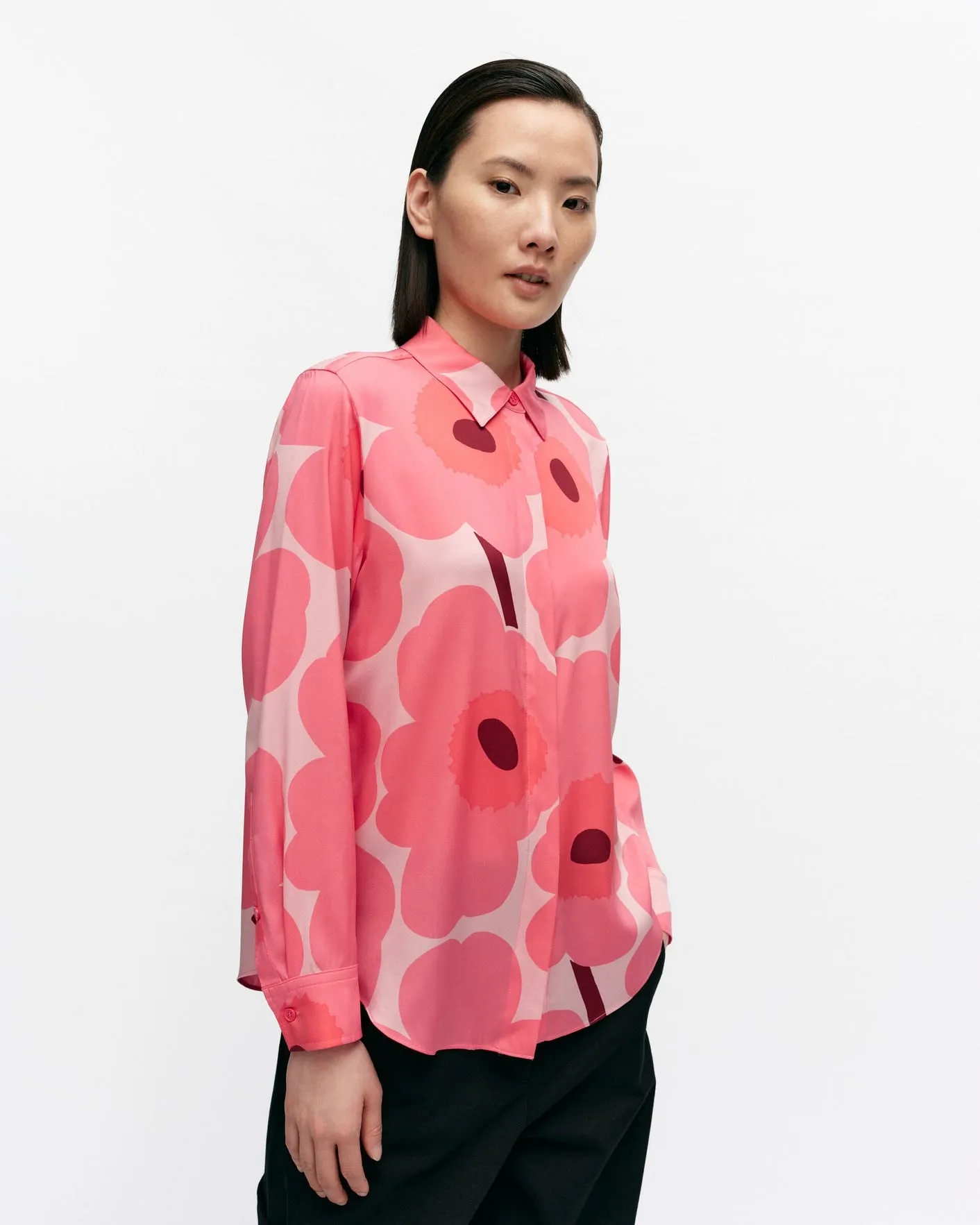 maija unikko silk shirt - pink