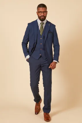 MAX - Royal Blue Three Piece Suit With Contrast Buttons