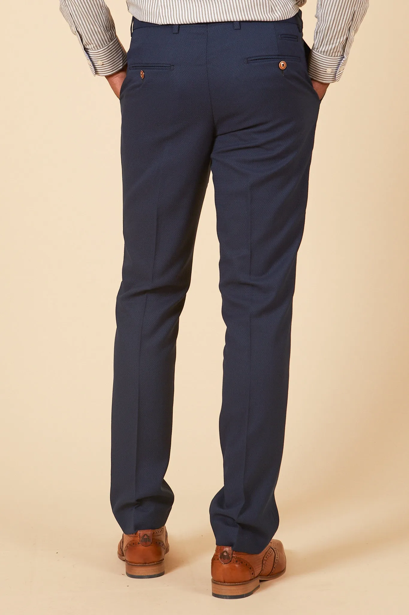 MAX - Royal Blue Three Piece Suit With Contrast Buttons