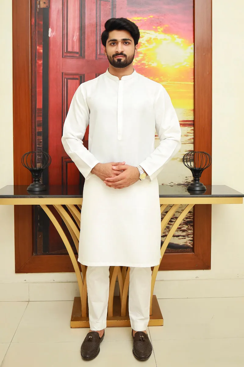 Men Premium Jamawar Kurta White