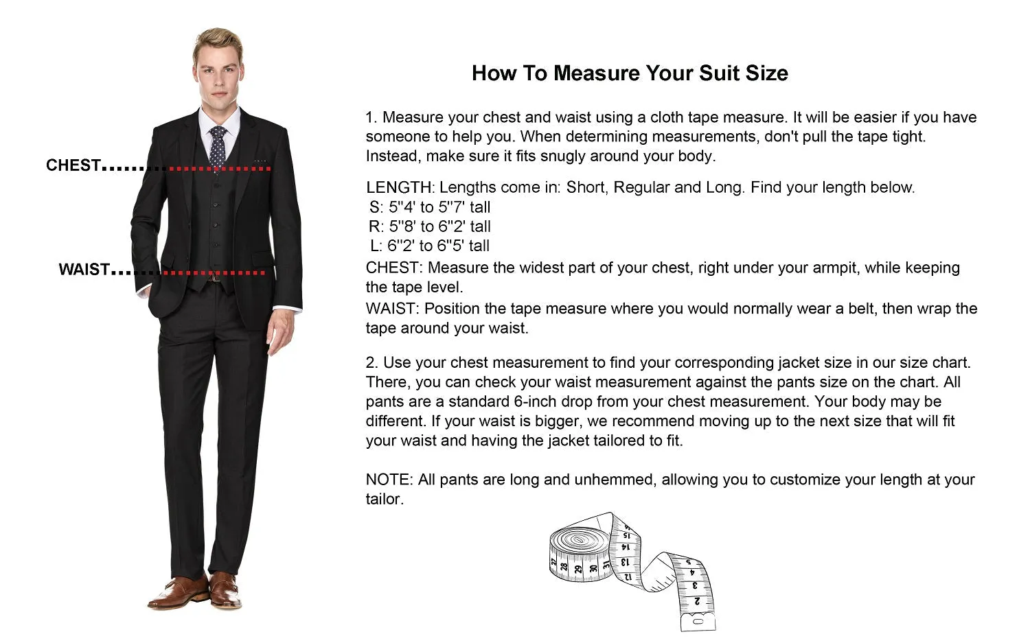 Men's Slim Fit 2-Piece Double Breasted Suit