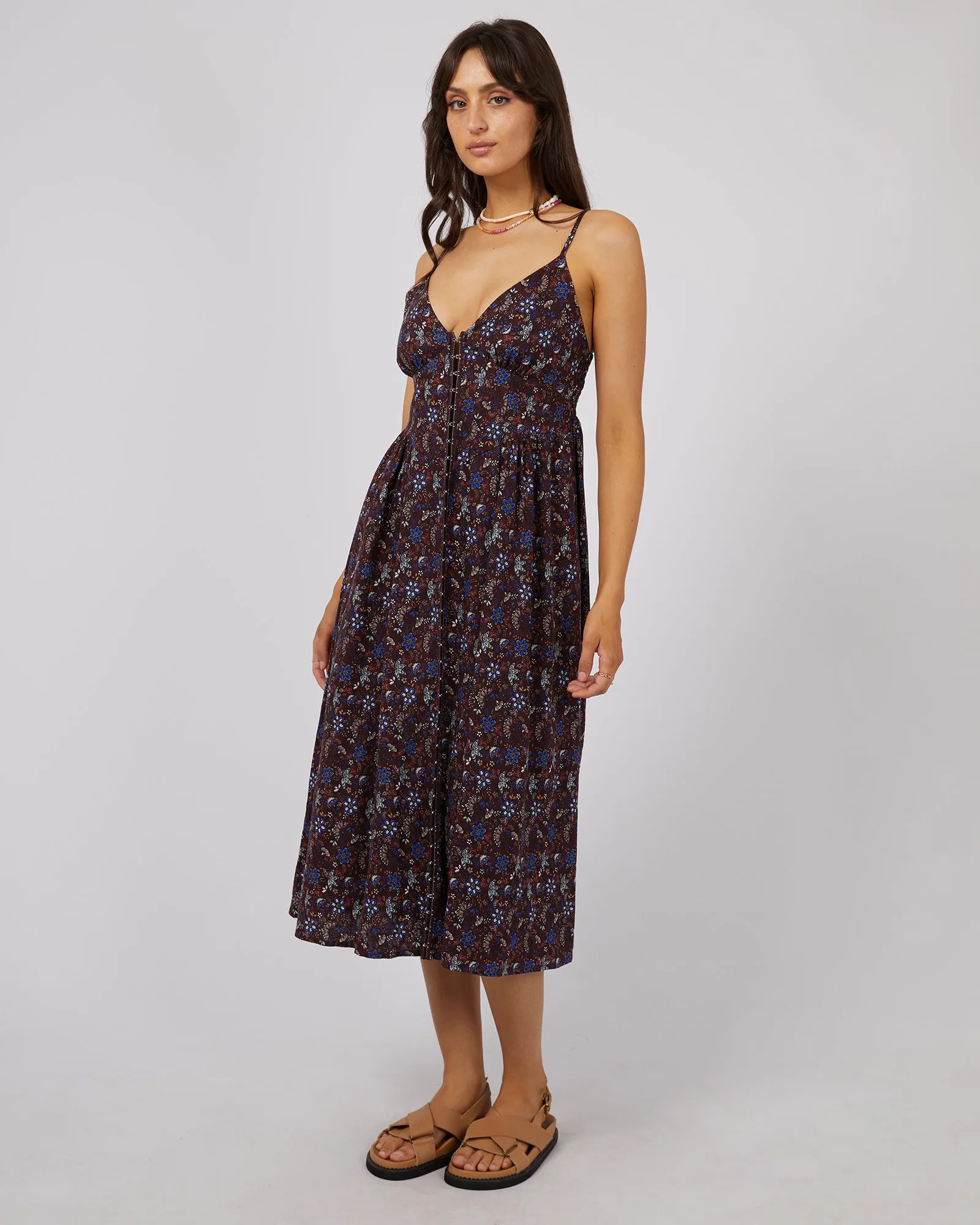 Millie Floral Print Midi Dress