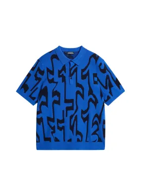 Nate Jacquard Knitted Shirt / Glitch Slice Blue