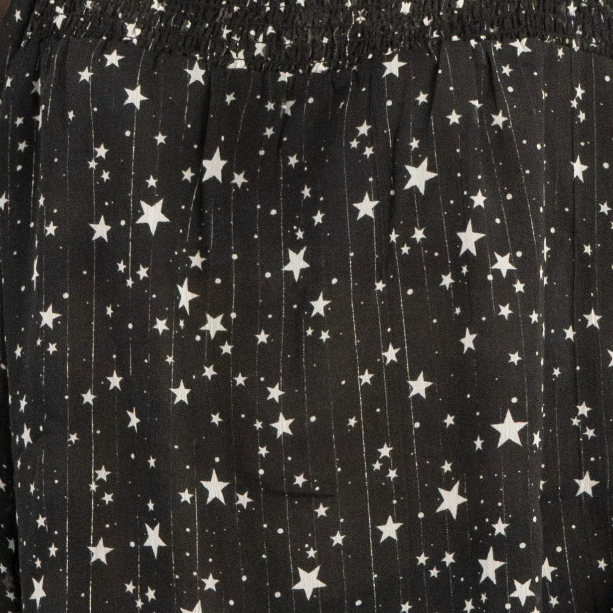 Next Black Silver Chiffon Star Foil Print Occasion Party Puff Sleeve Tops