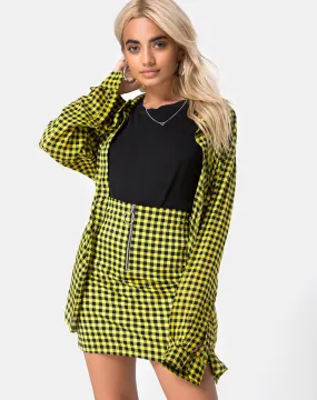 Oxford Shirt in Medium Gingham Yellow