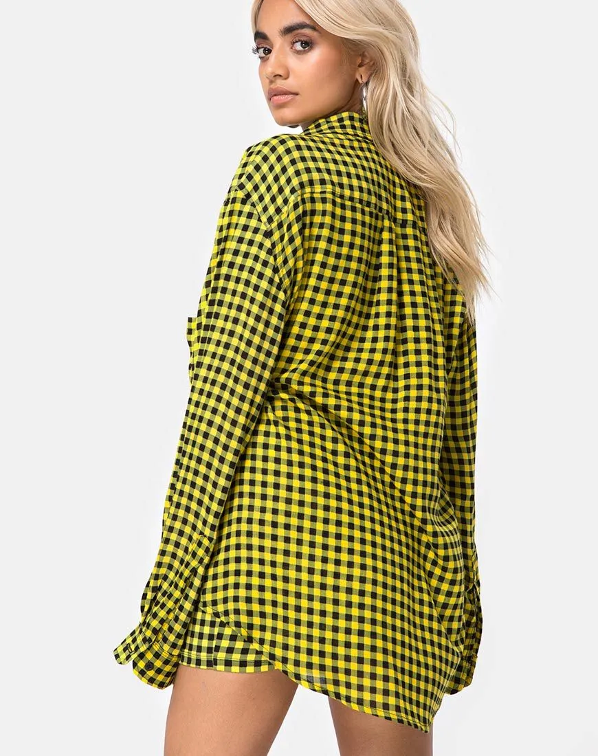 Oxford Shirt in Medium Gingham Yellow