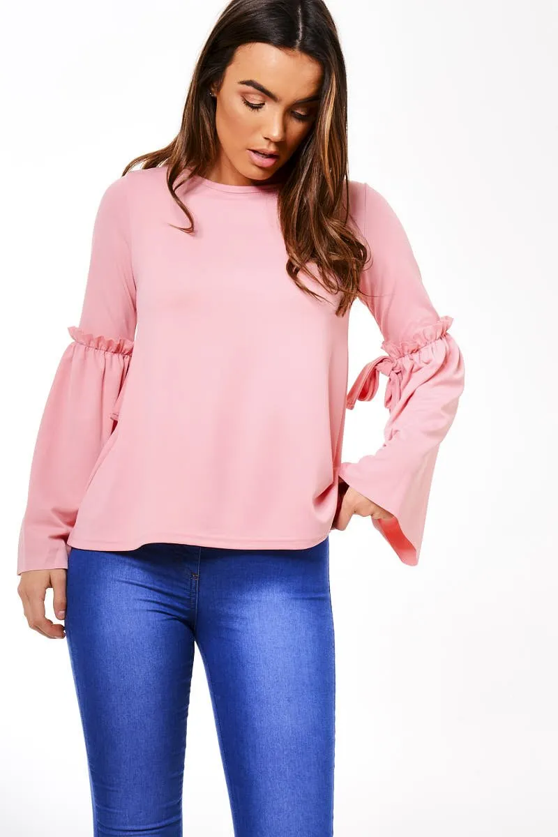 Pink Tie Arm Top - Darby